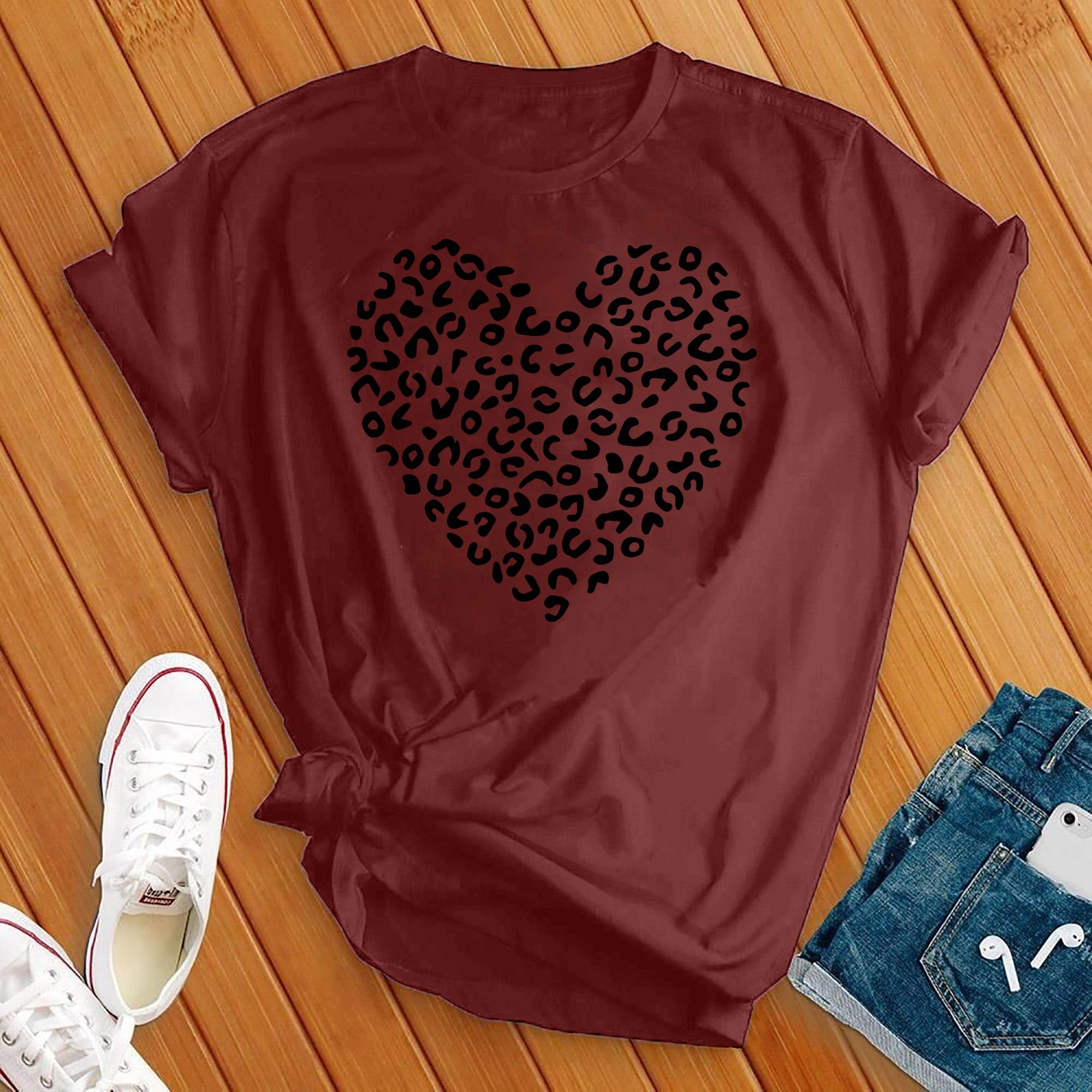 Leopard Heart Tee - Love Tees