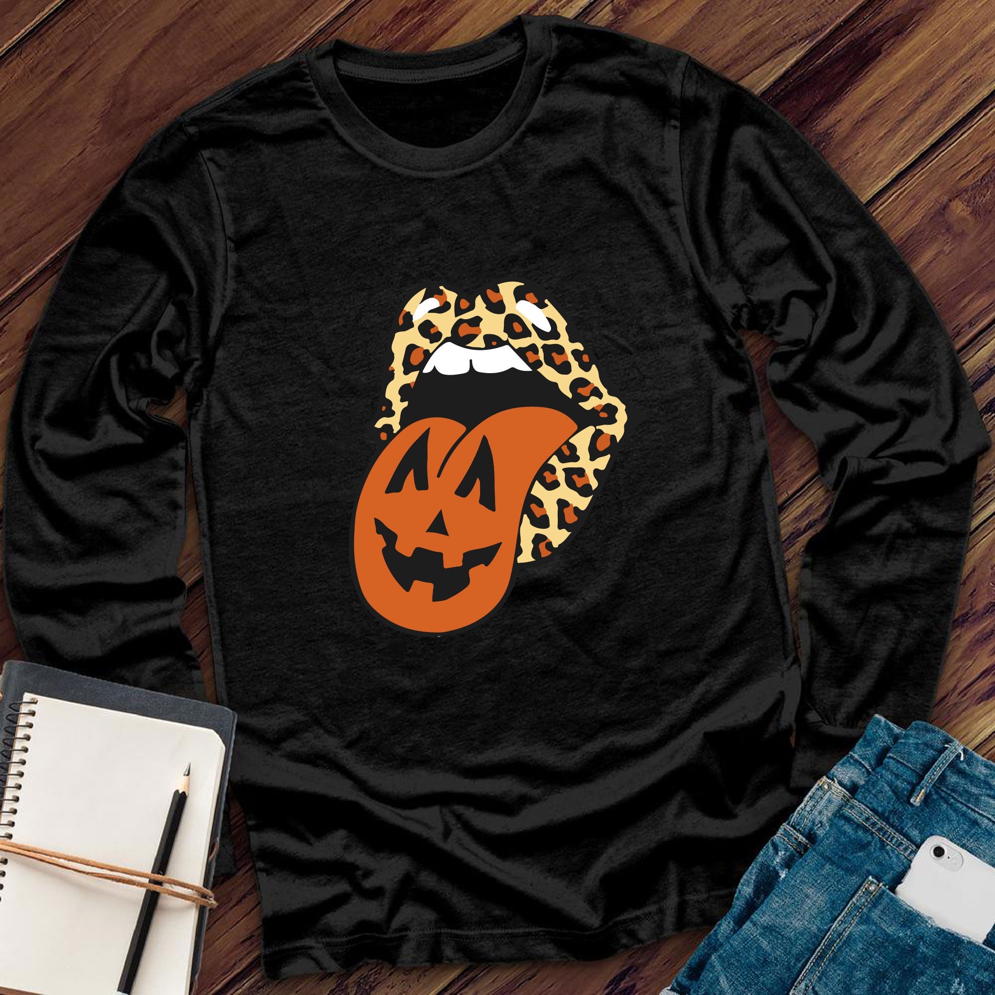 Leopard Lips Halloween Long Sleeve - Love Tees