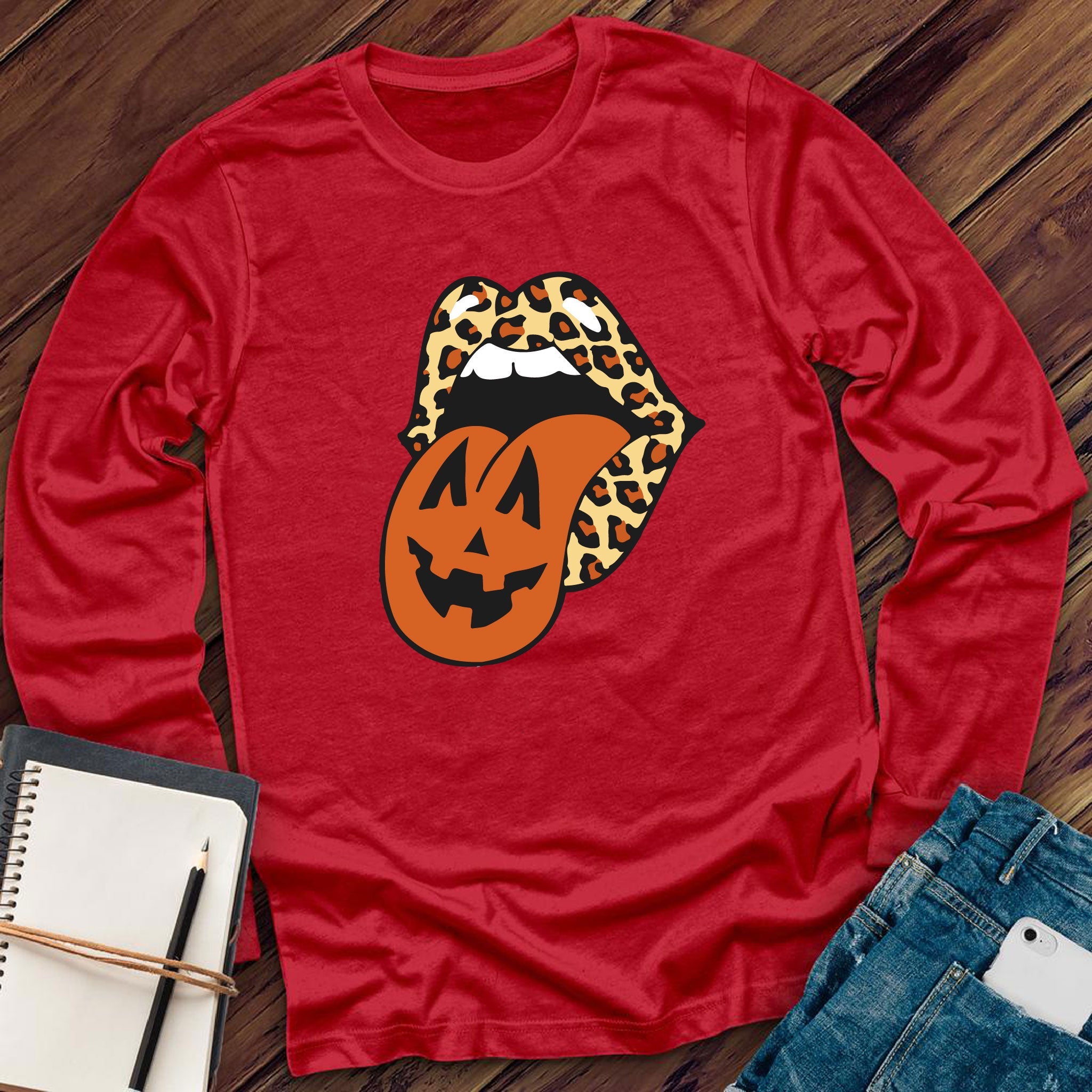 Leopard Lips Halloween Long Sleeve - Love Tees