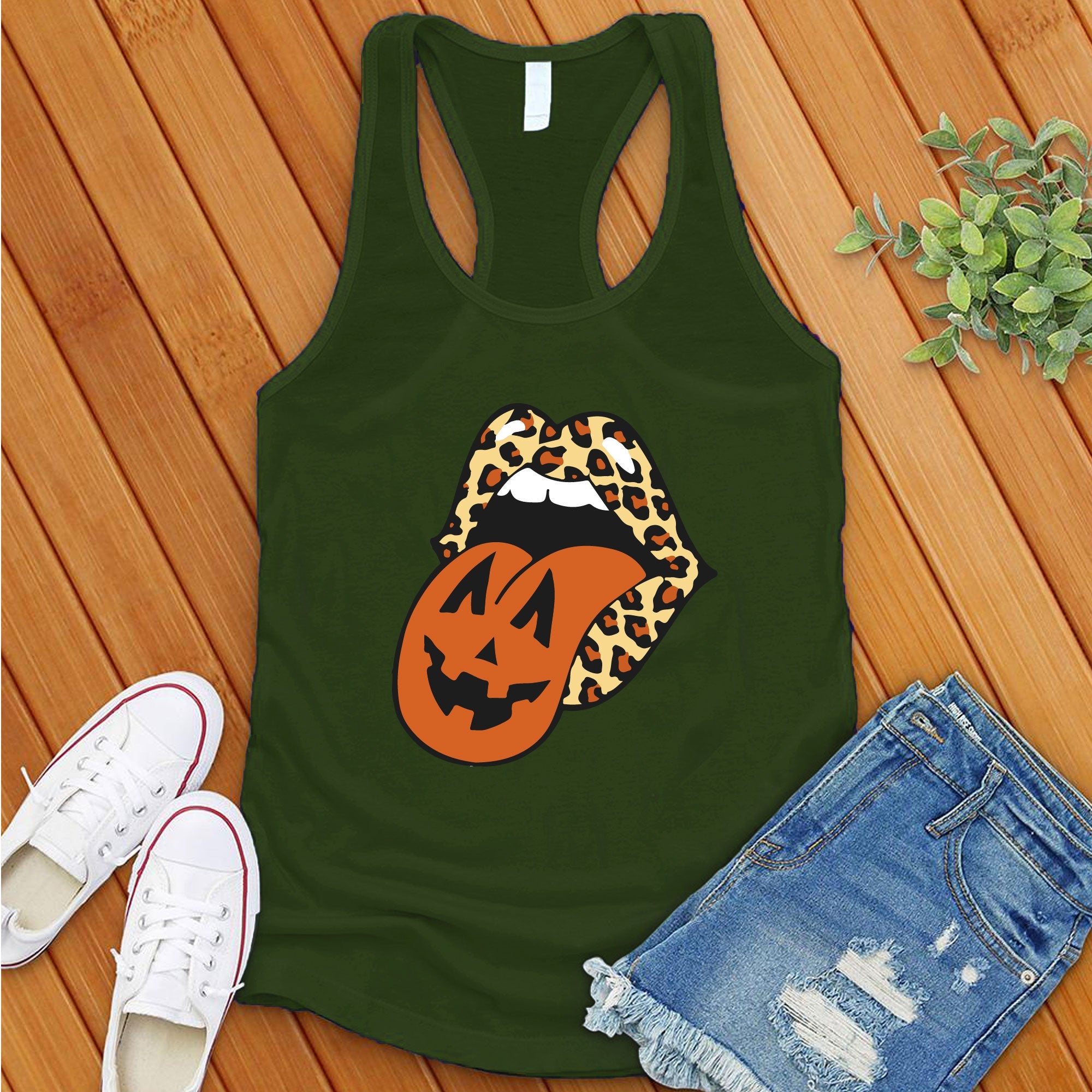 Leopard Lips Halloween Women's Tank Top - Love Tees