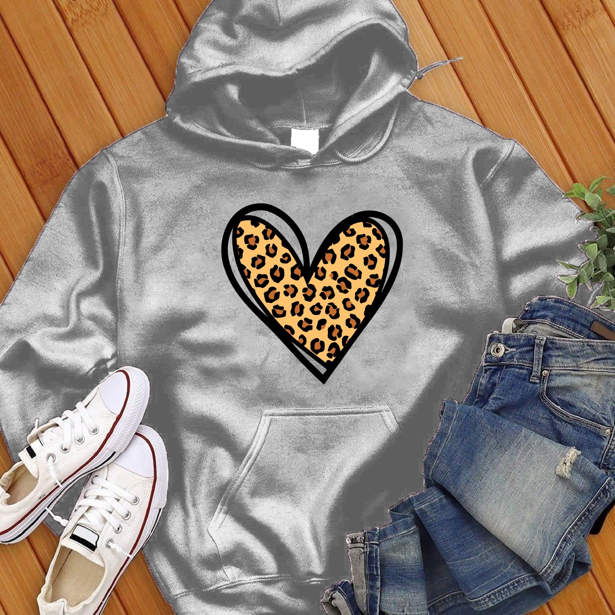 Leopard Print Cute Heart Hoodie - Love Tees