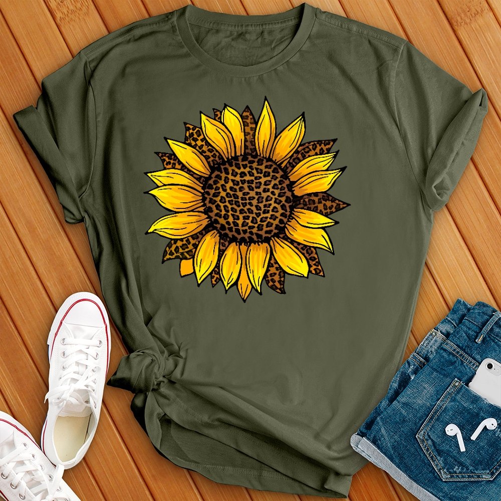 Leopard Sunflower Cute Tee - Love Tees