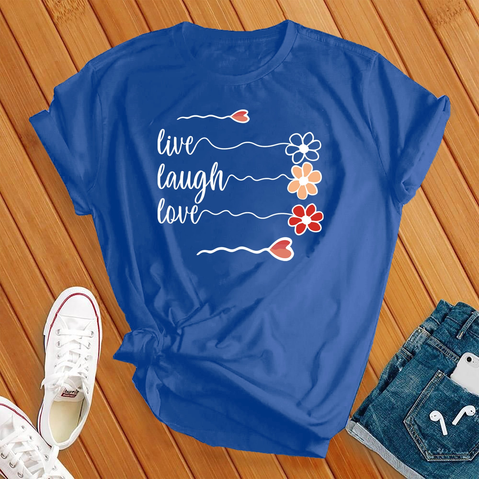 Live Laugh Love Flowers Tee - Love Tees