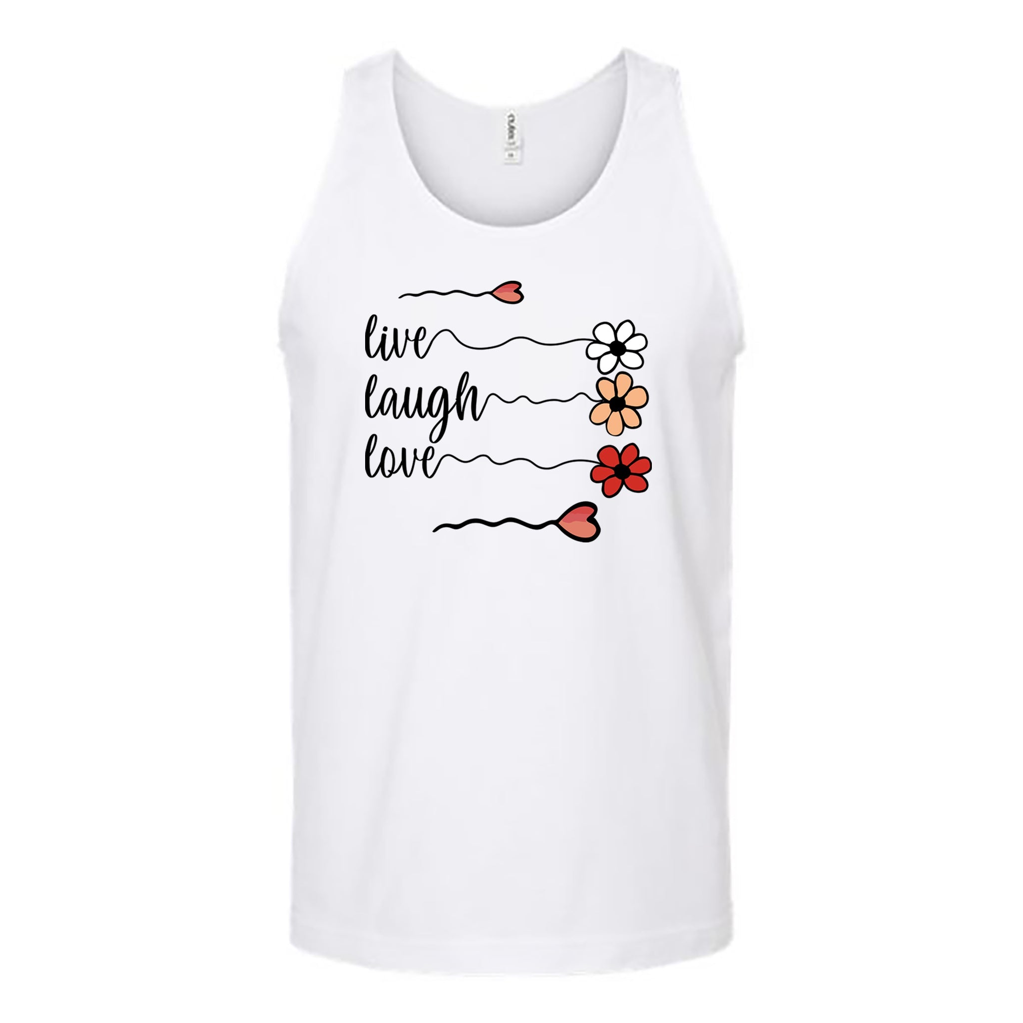 Live Laugh Love Flowers Unisex Tank Top - Love Tees