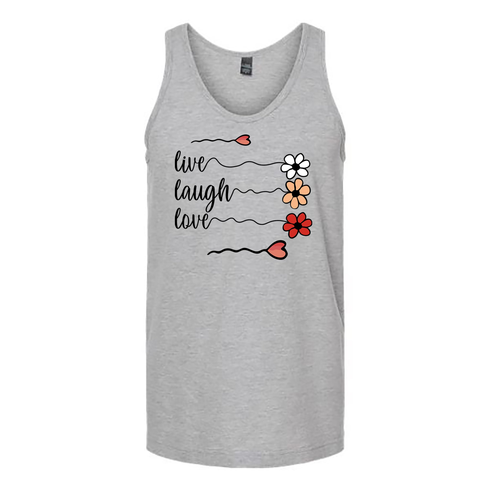 Live Laugh Love Flowers Unisex Tank Top - Love Tees