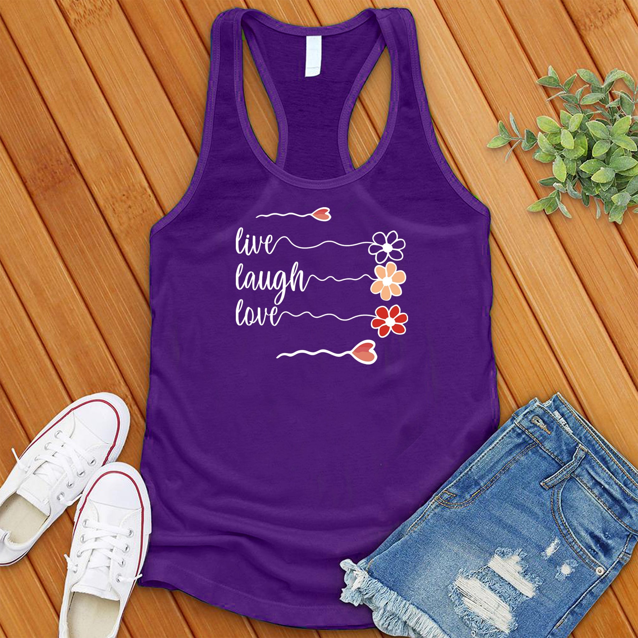 Live Laugh Love Flowers Women's Tank Top - Love Tees