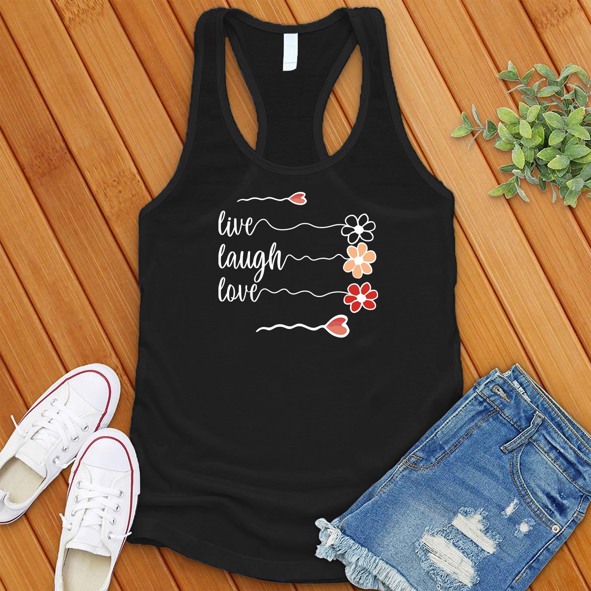 Live Laugh Love Flowers Women's Tank Top - Love Tees