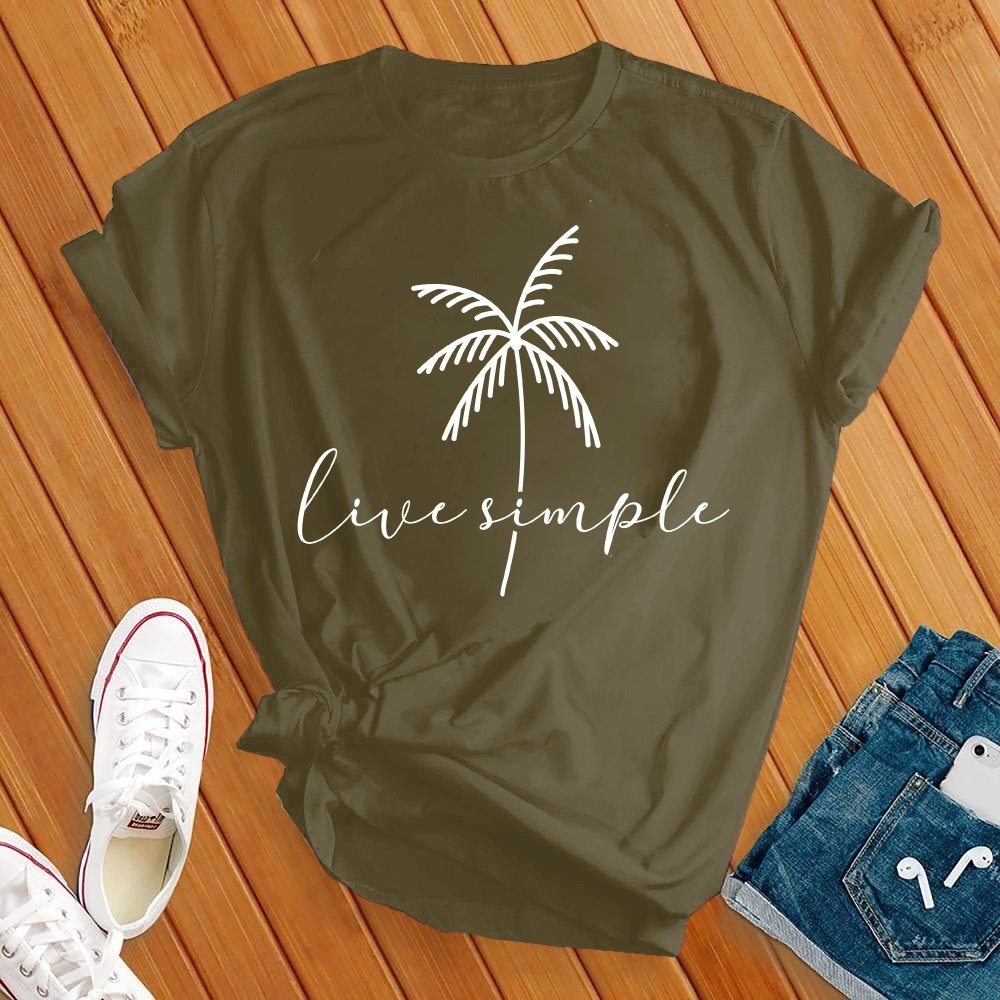 Live Simple Palm Tree Tee - Love Tees