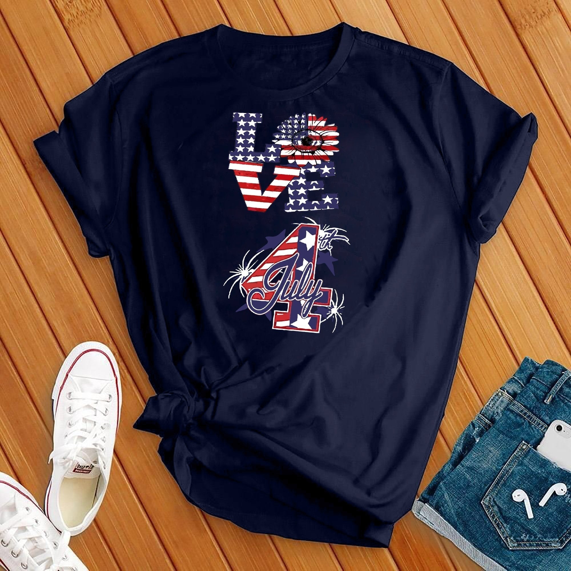 Love 4th Of July Flower Tee - Love Tees