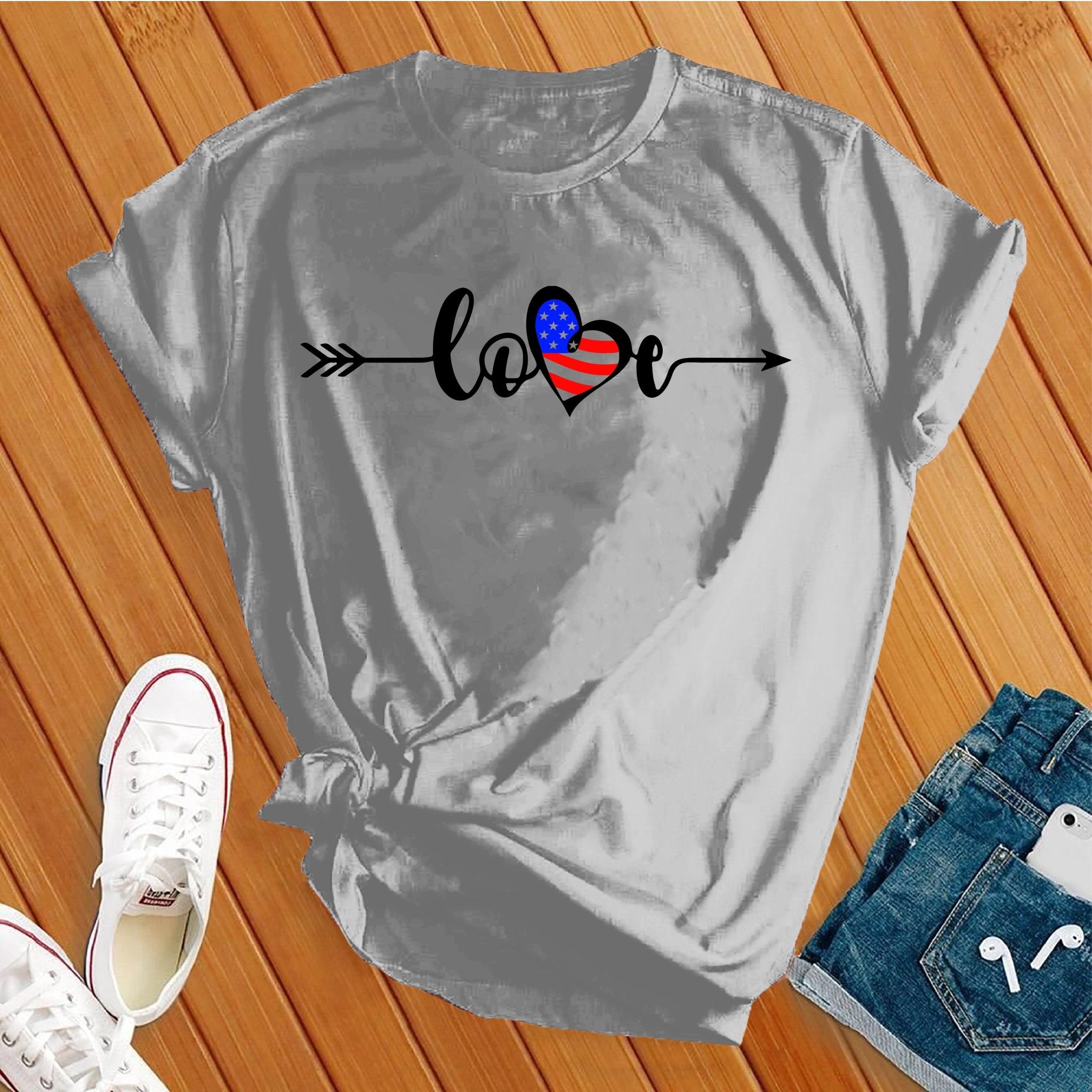 Love Arrow USA Flag Tee - Love Tees