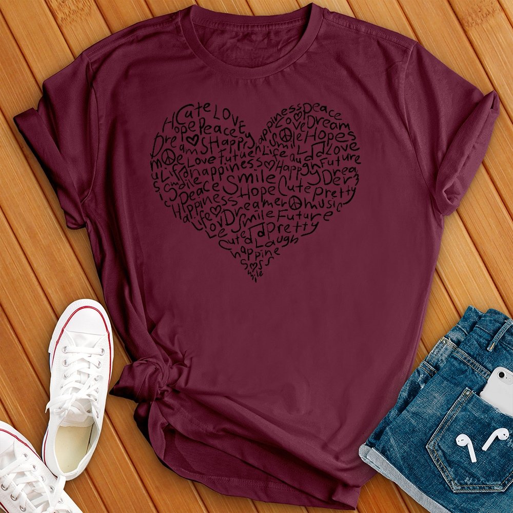 Love Heart 2 Tee - Love Tees