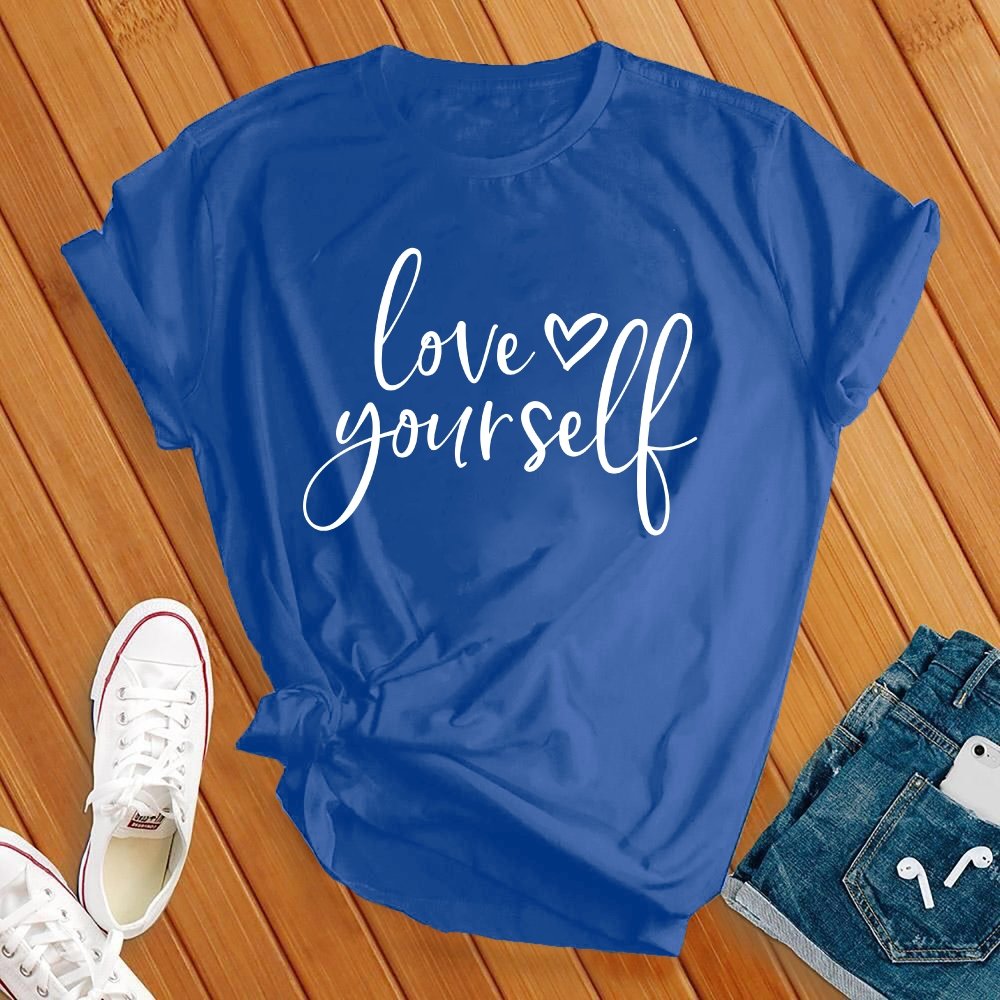 Love Yourself Heart White Tee - Love Tees