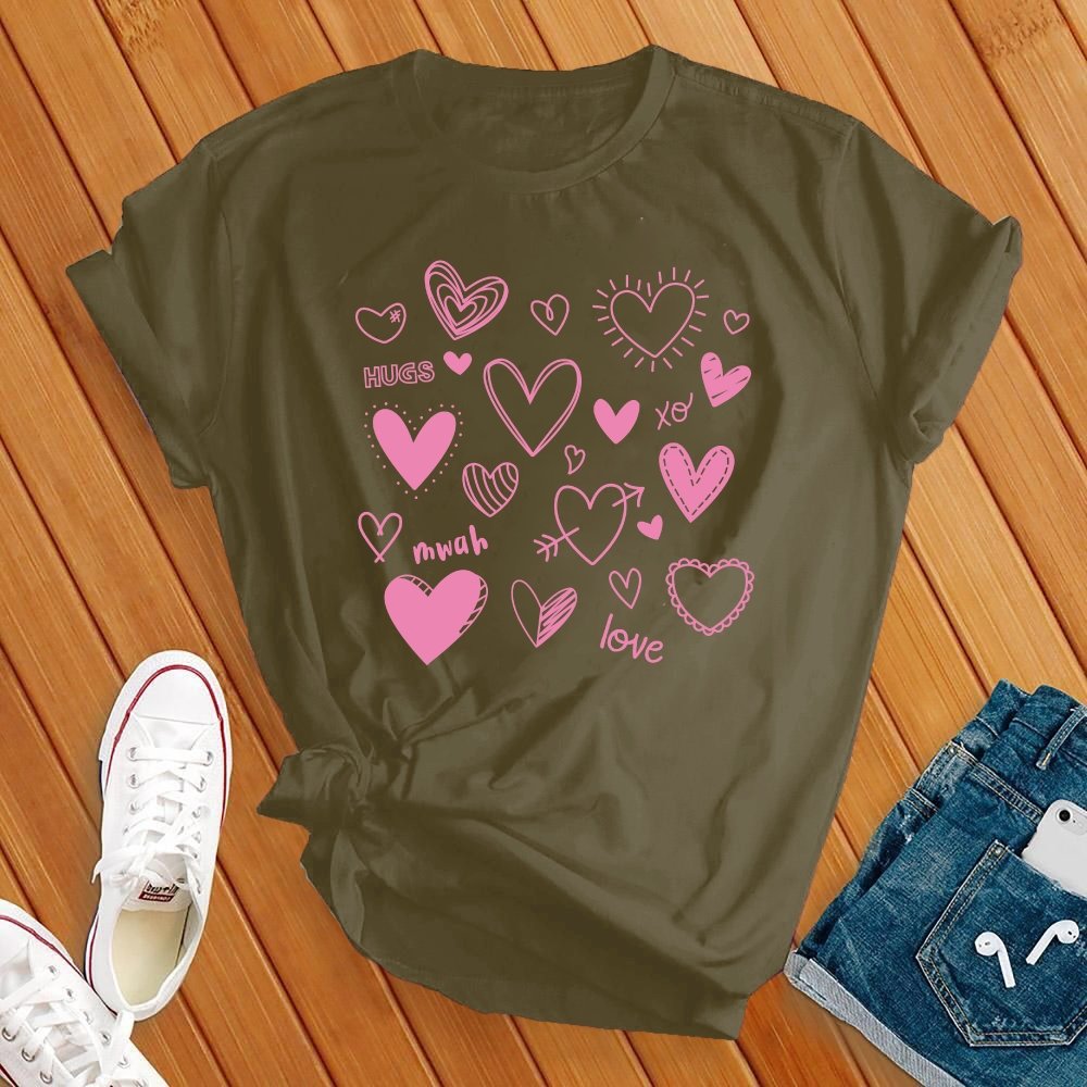 Loveheart Collage Tshirt - Love Tees