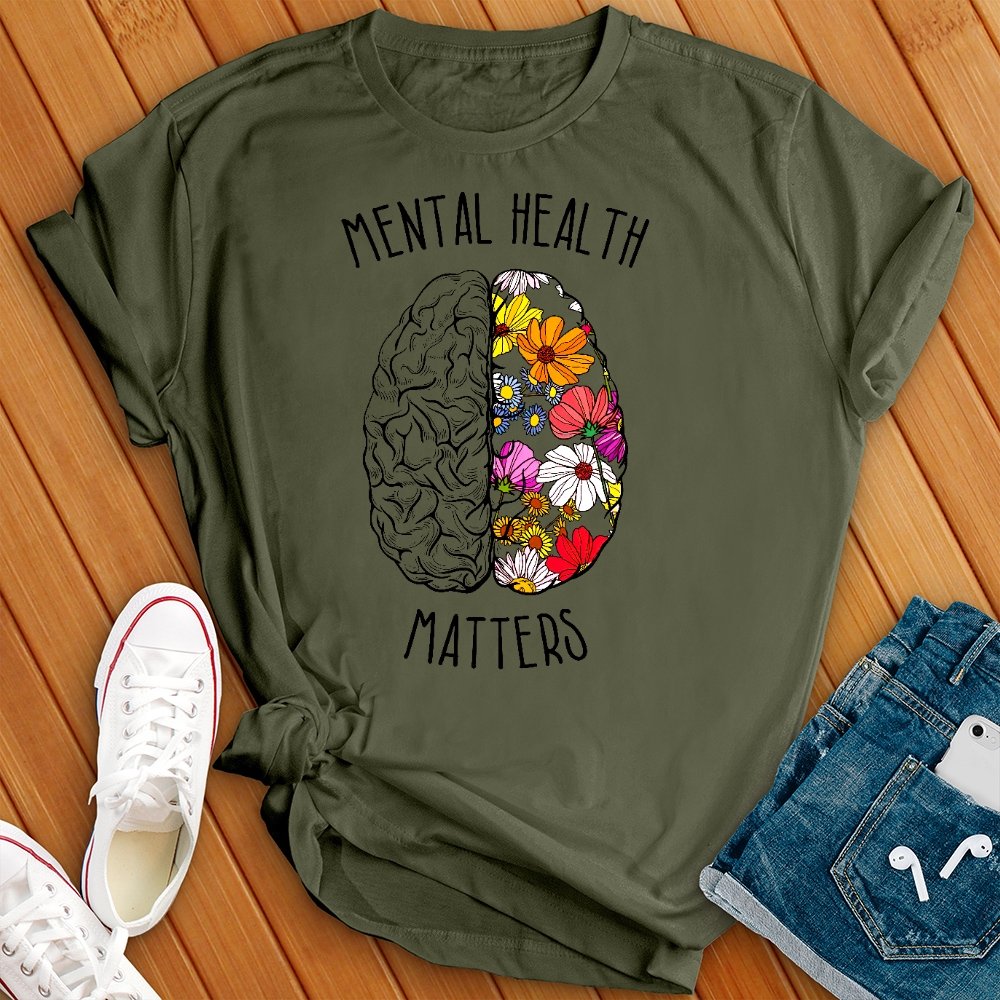 Mental Health Matters Floral Brain Tee - Love Tees