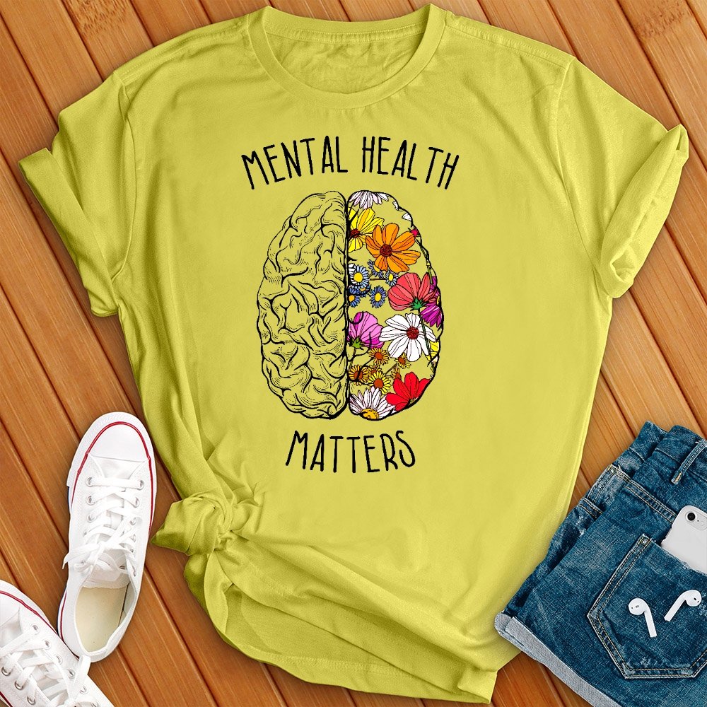 Mental Health Matters Floral Brain Tee - Love Tees