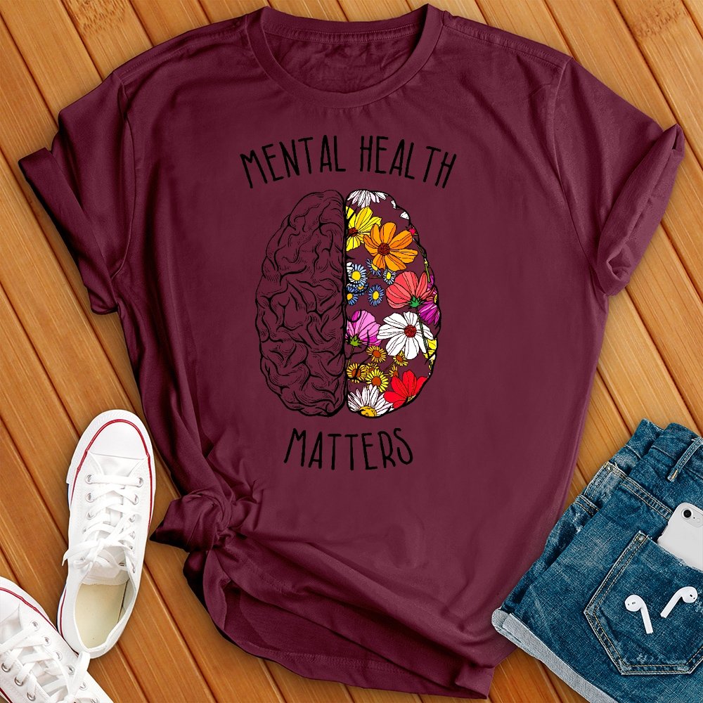 Mental Health Matters Floral Brain Tee - Love Tees