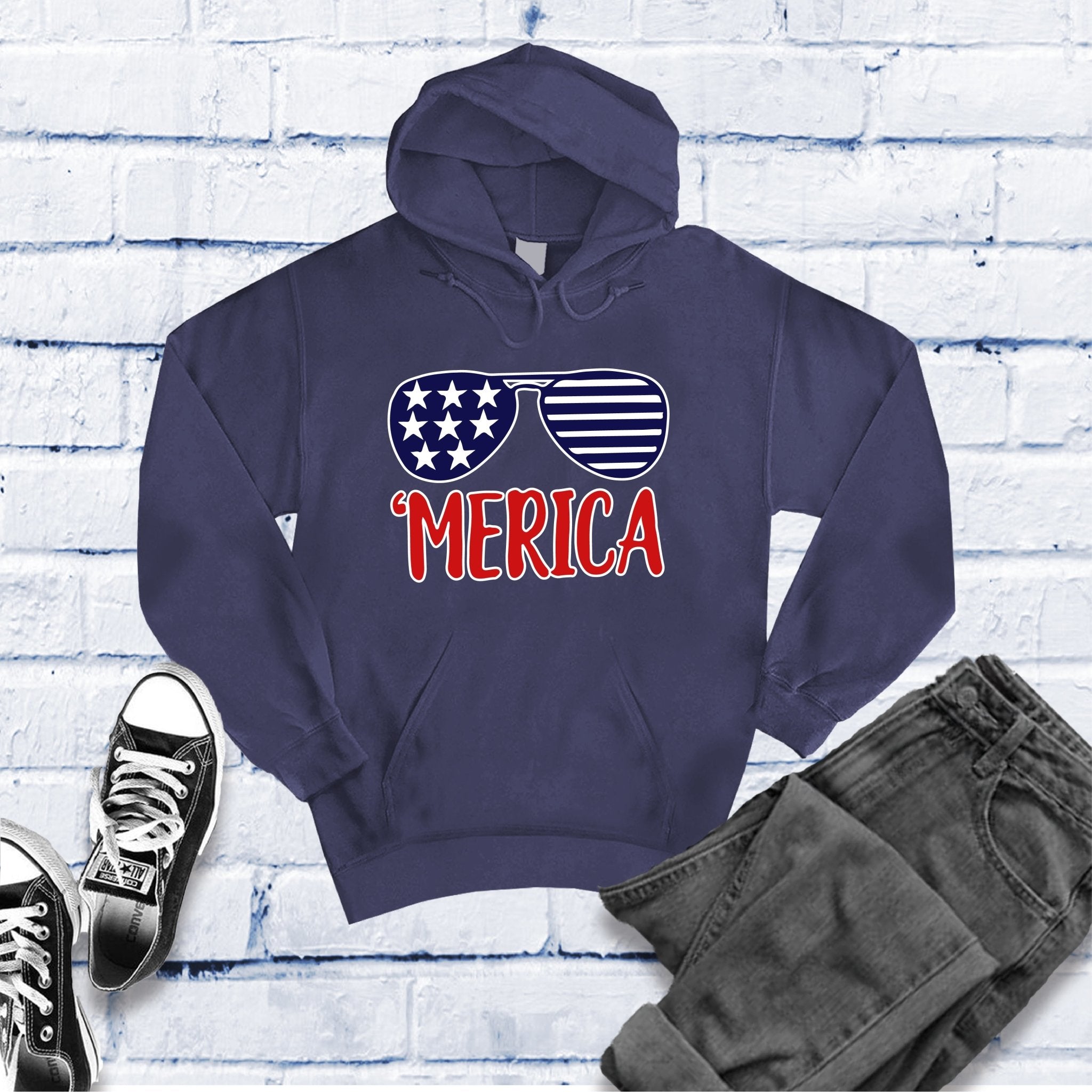 Merica Sunglasses Hoodie - Love Tees