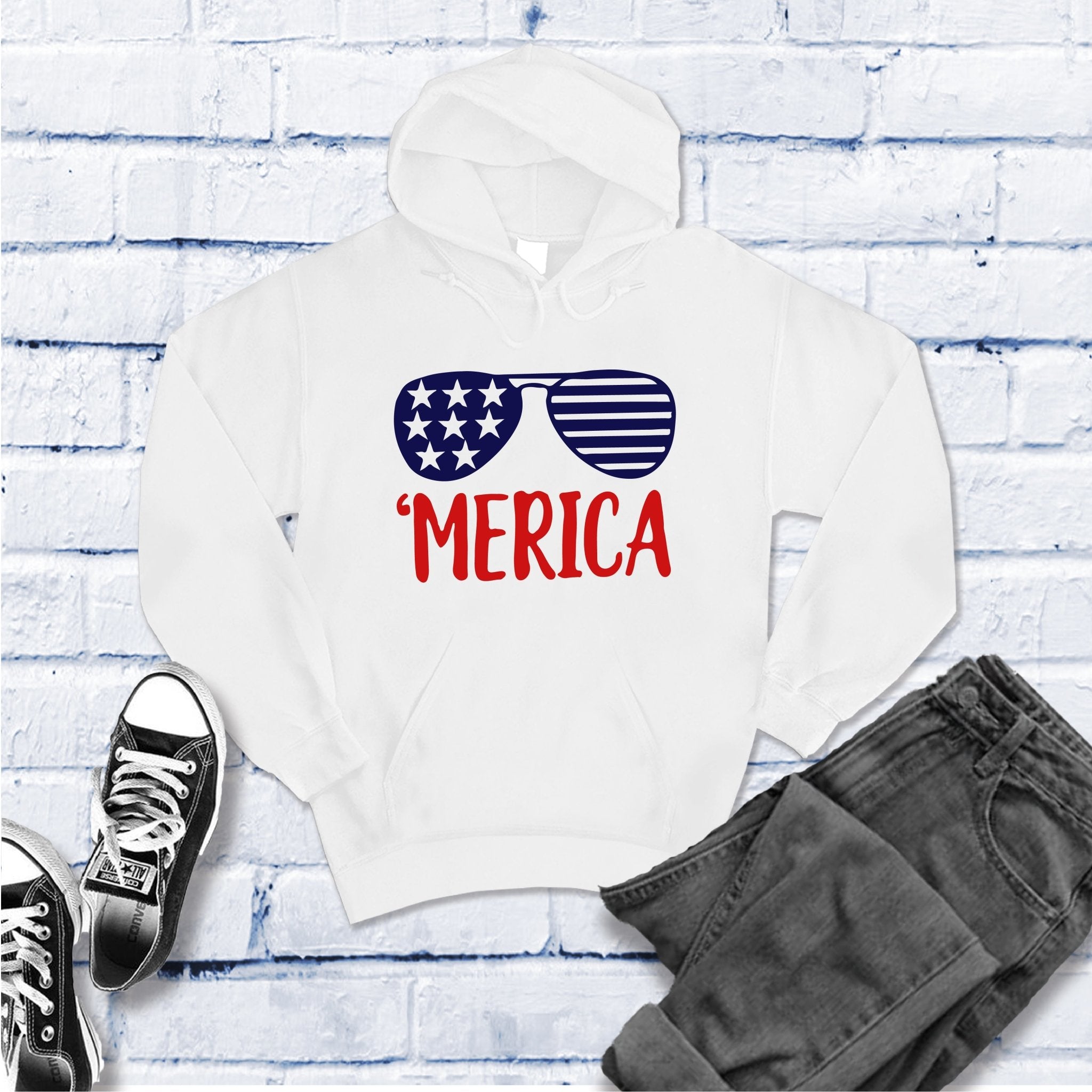 Merica Sunglasses Hoodie - Love Tees