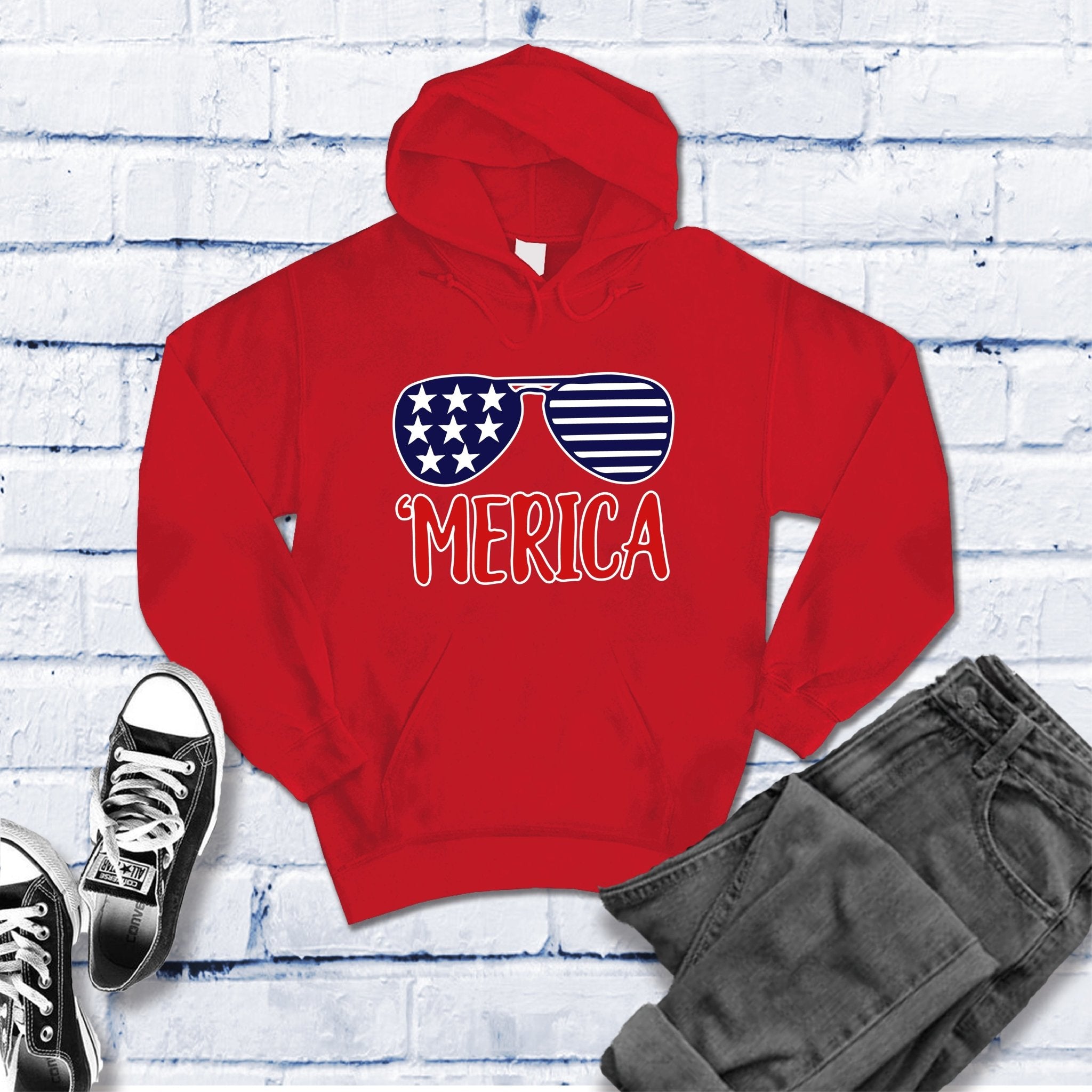 Merica Sunglasses Hoodie - Love Tees