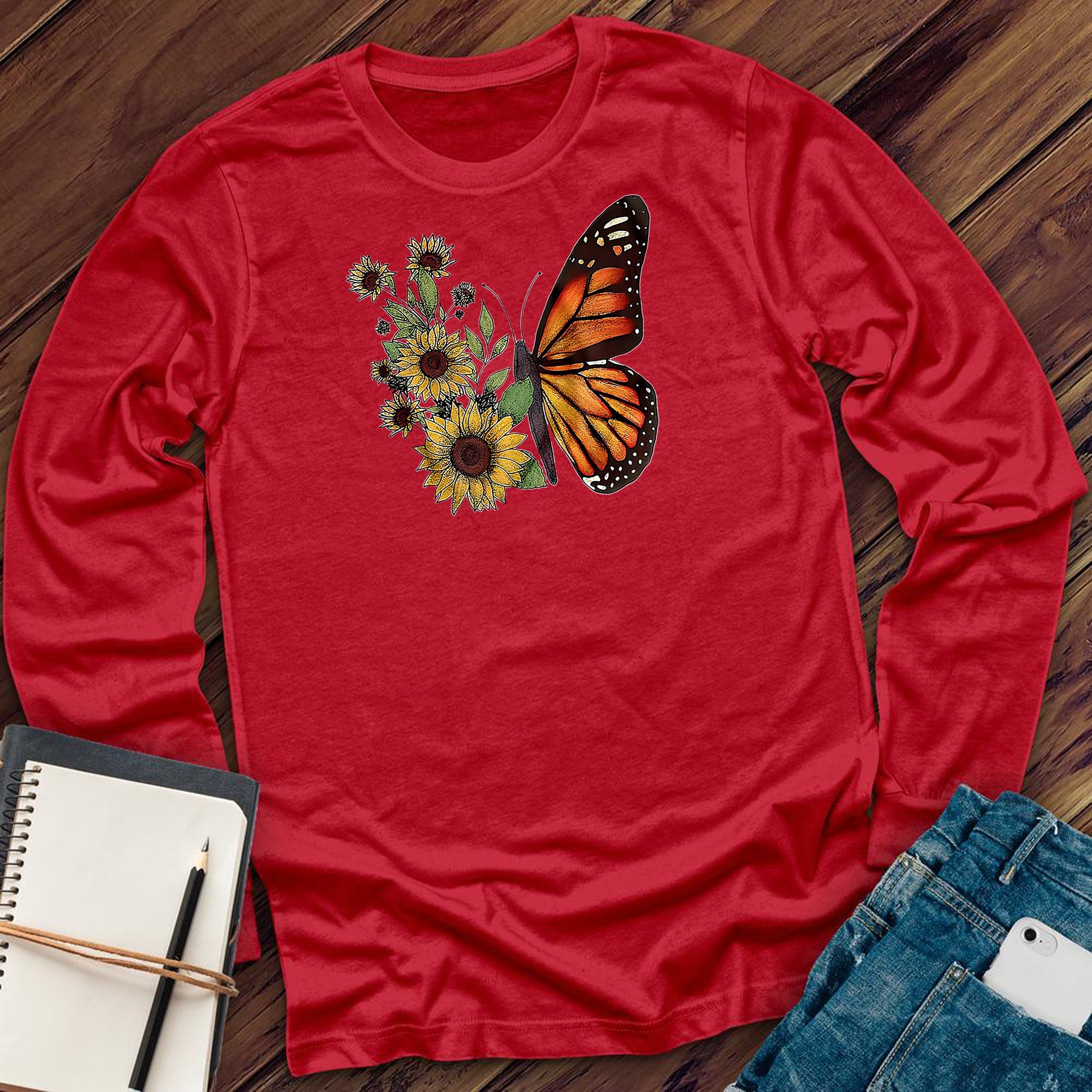 Monarch Sunflower Long Sleeve - Love Tees