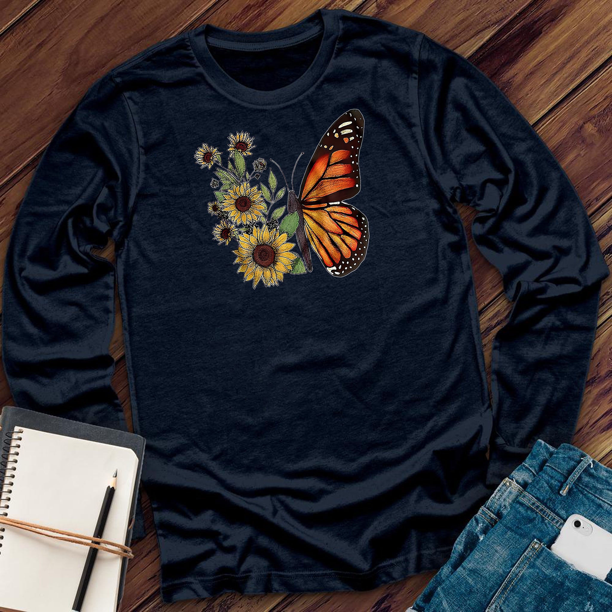 Monarch Sunflower Long Sleeve - Love Tees