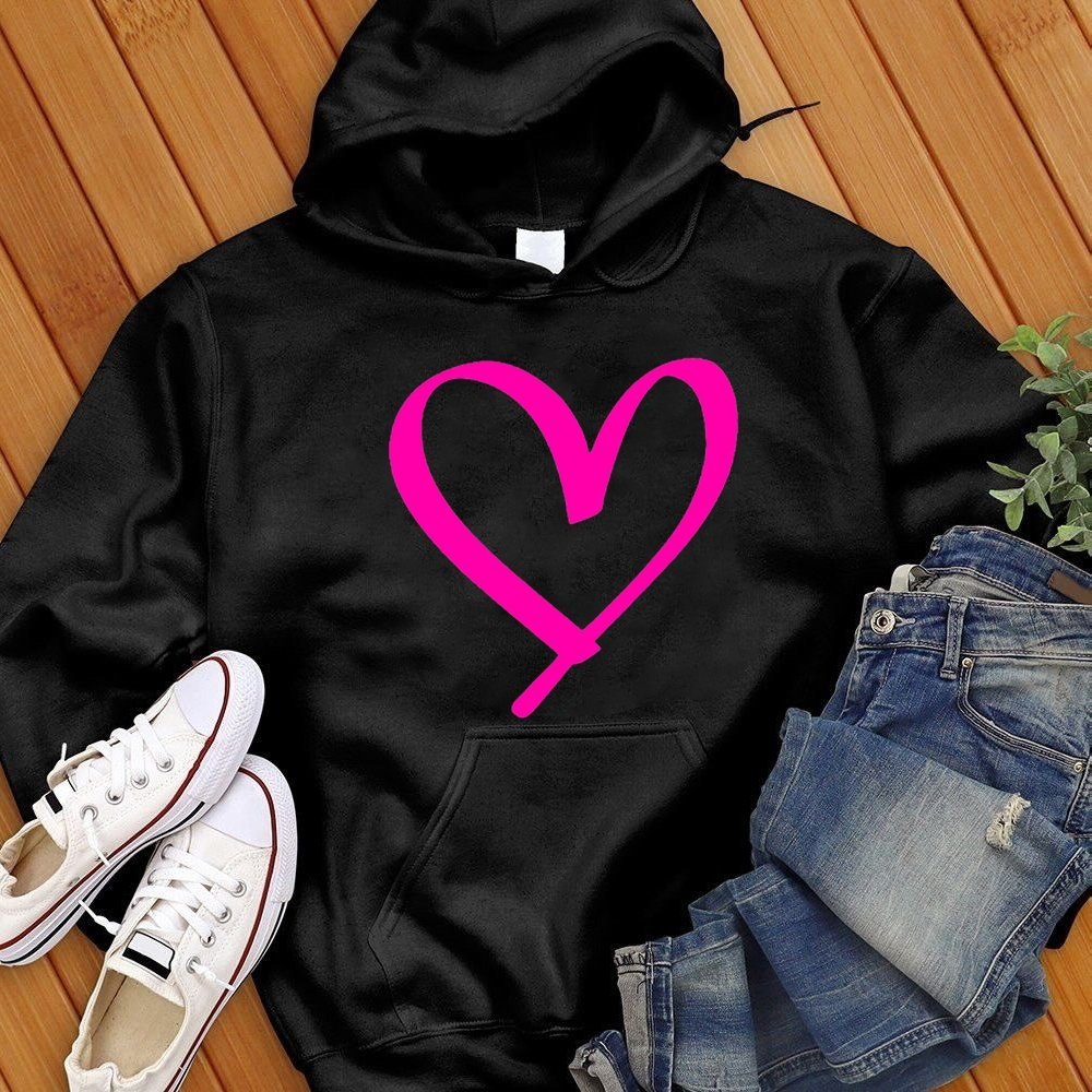 Neon Pink Heart Sweatshirt - Love Tees