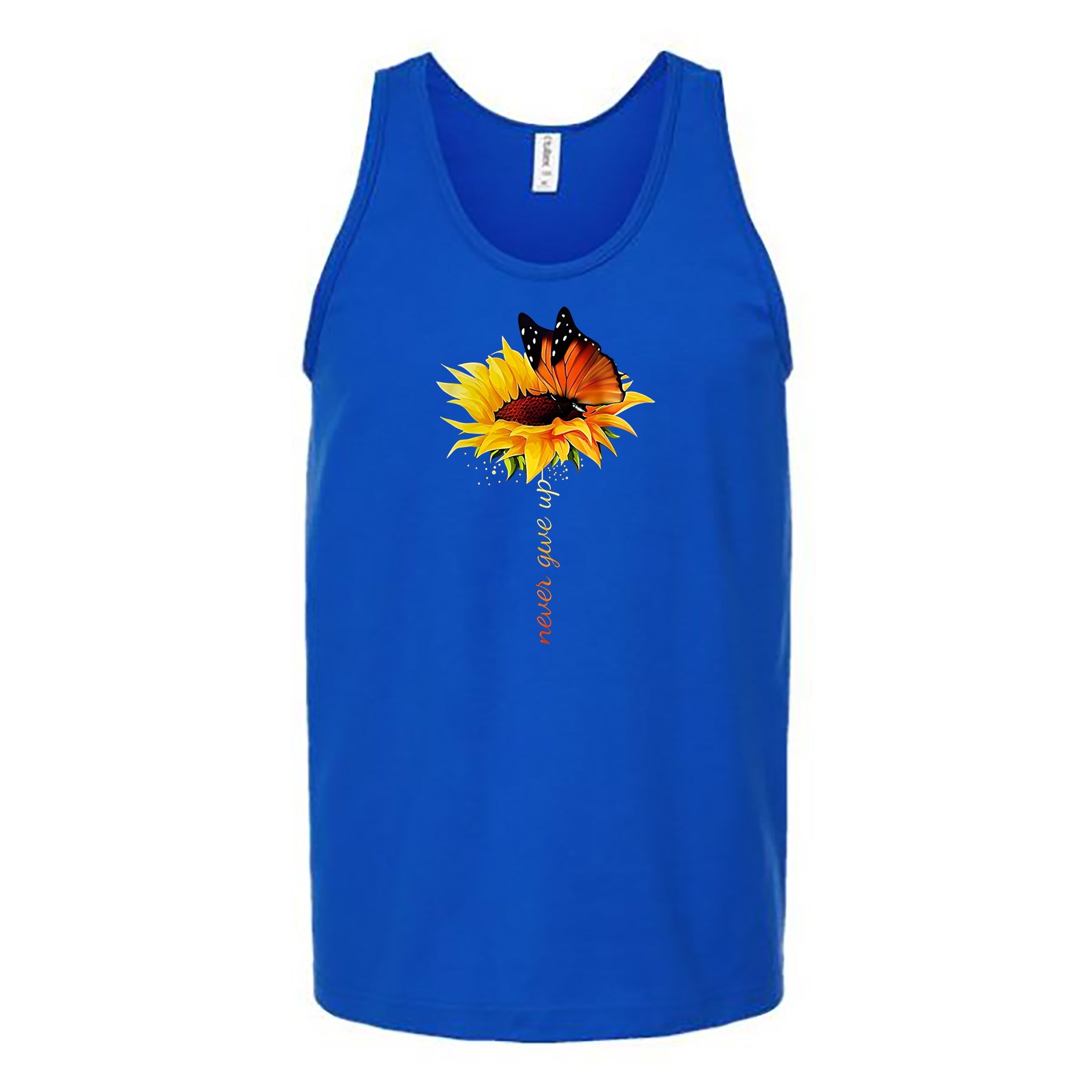 Never Give Up Flower Unisex Tank Top - Love Tees