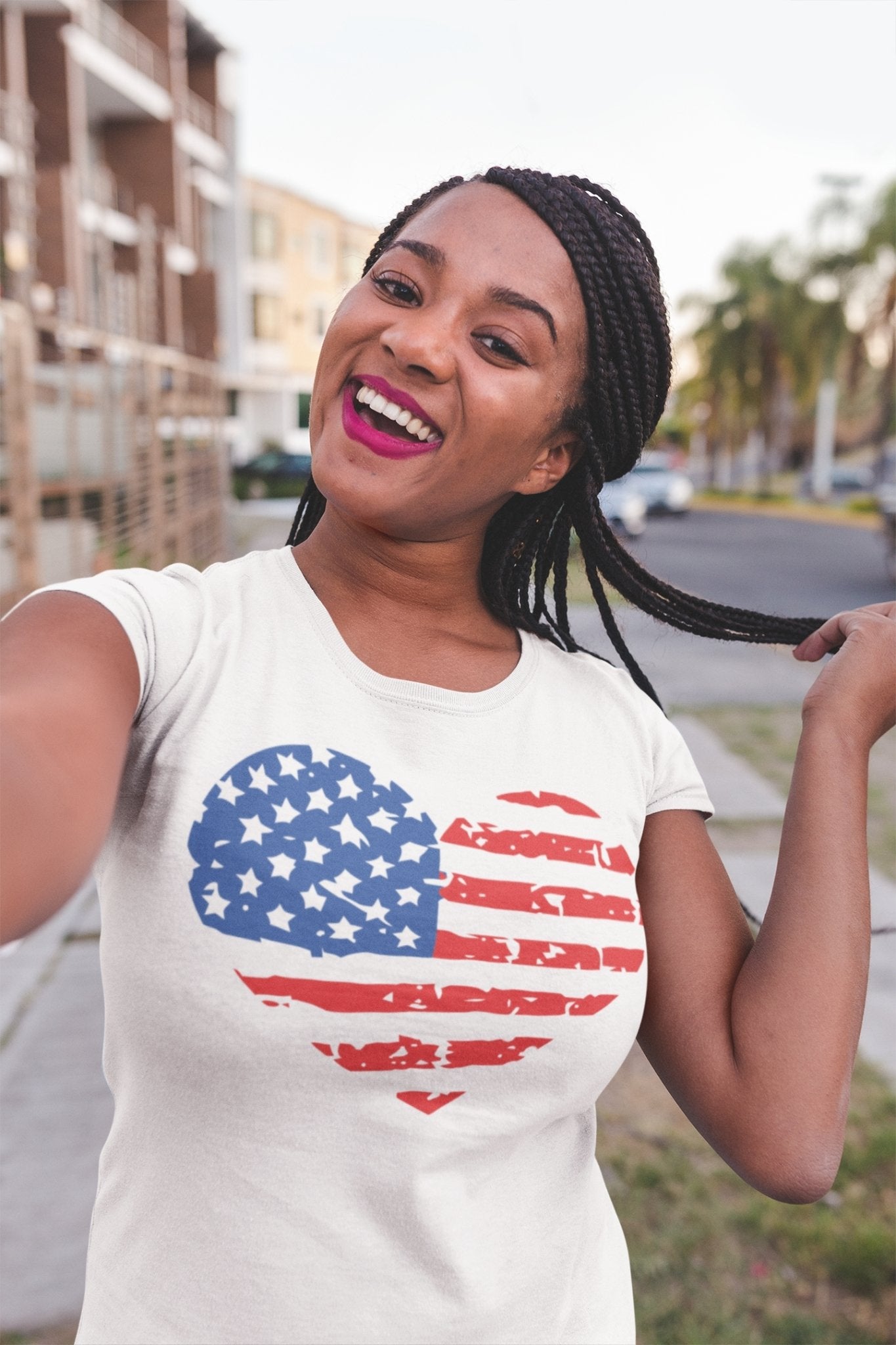 Patriotic Peace Heart Tee - Love Tees