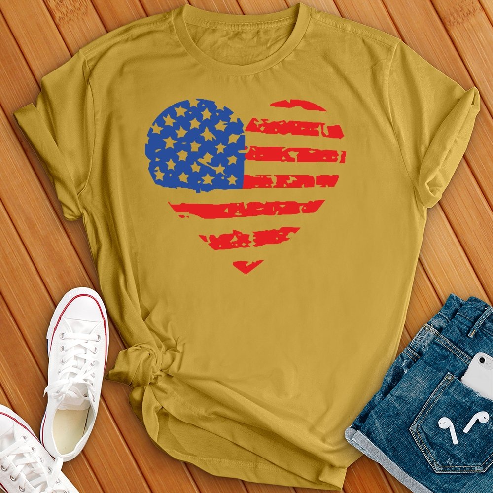 Patriotic Peace Heart Tee - Love Tees