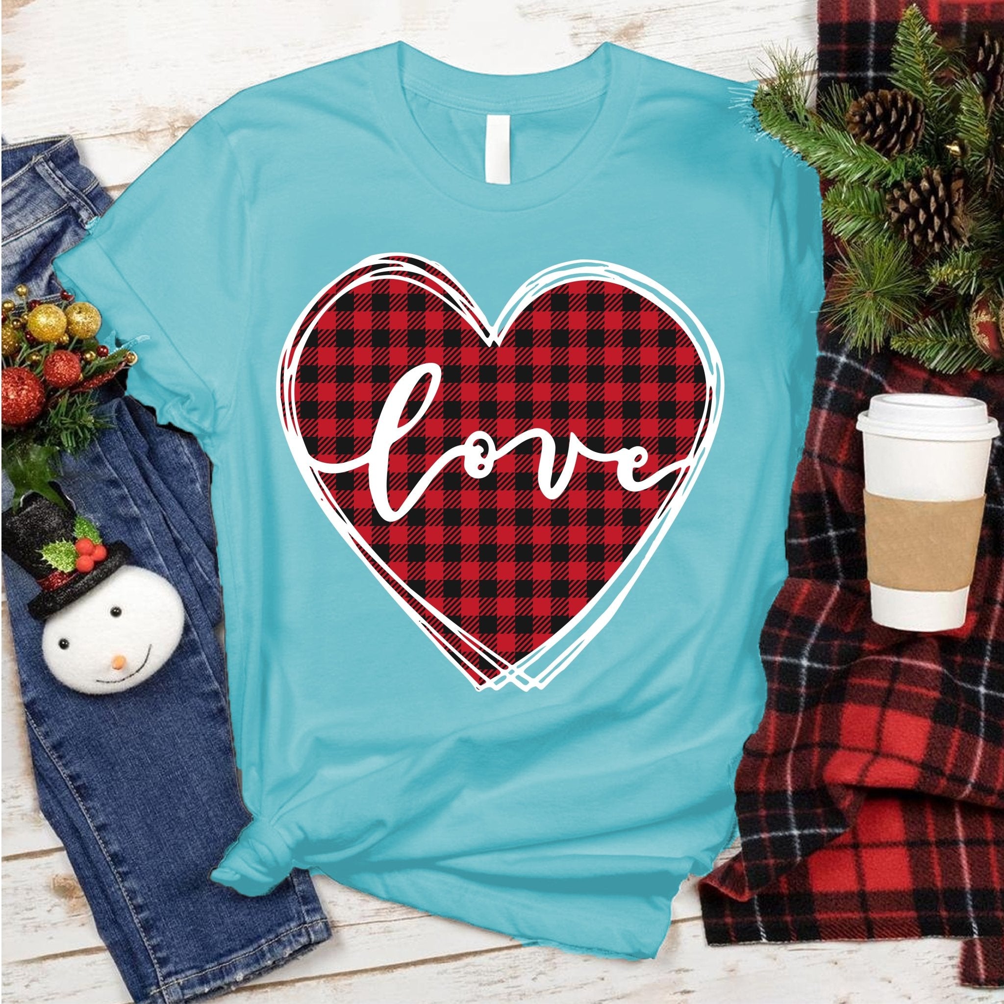 Plaid Love Heart Tee - Love Tees