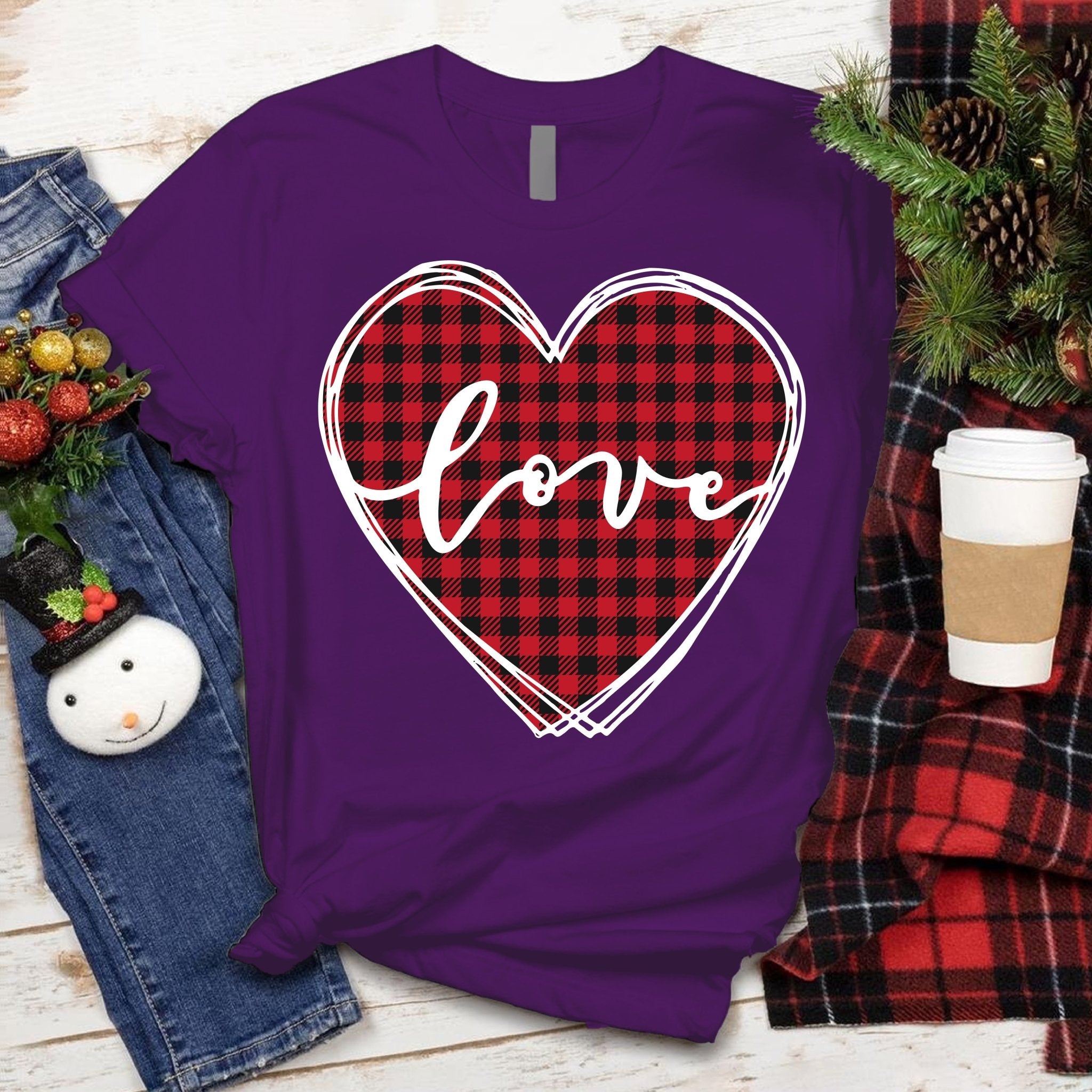 Plaid Love Heart Tee - Love Tees