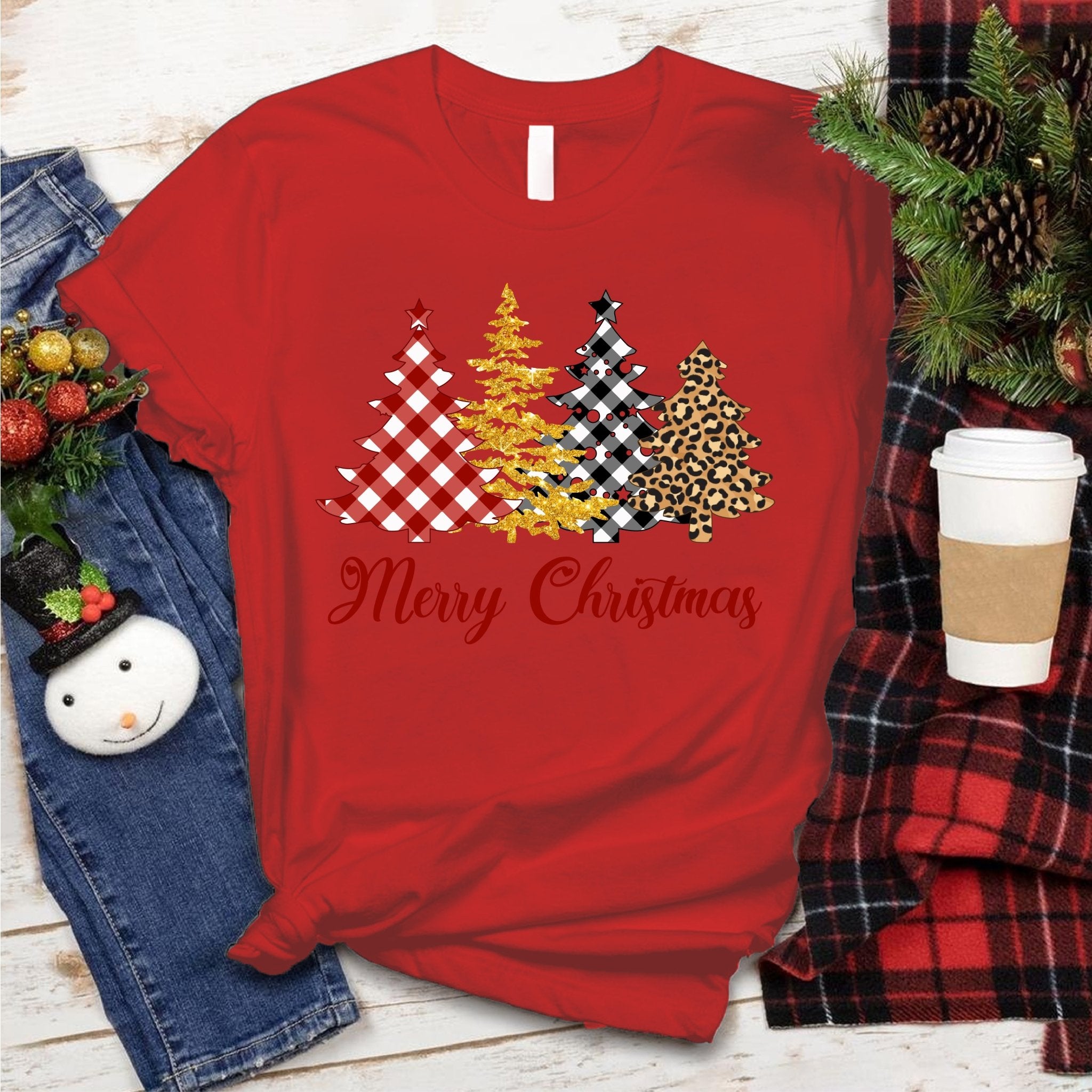 Plaid Merry Christmas Tee - Love Tees