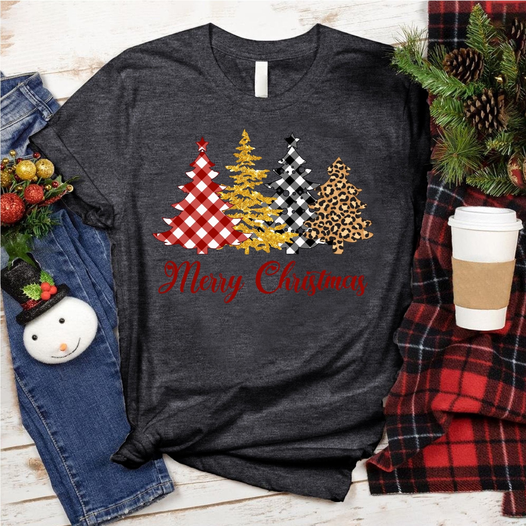 Plaid Merry Christmas Tee - Love Tees