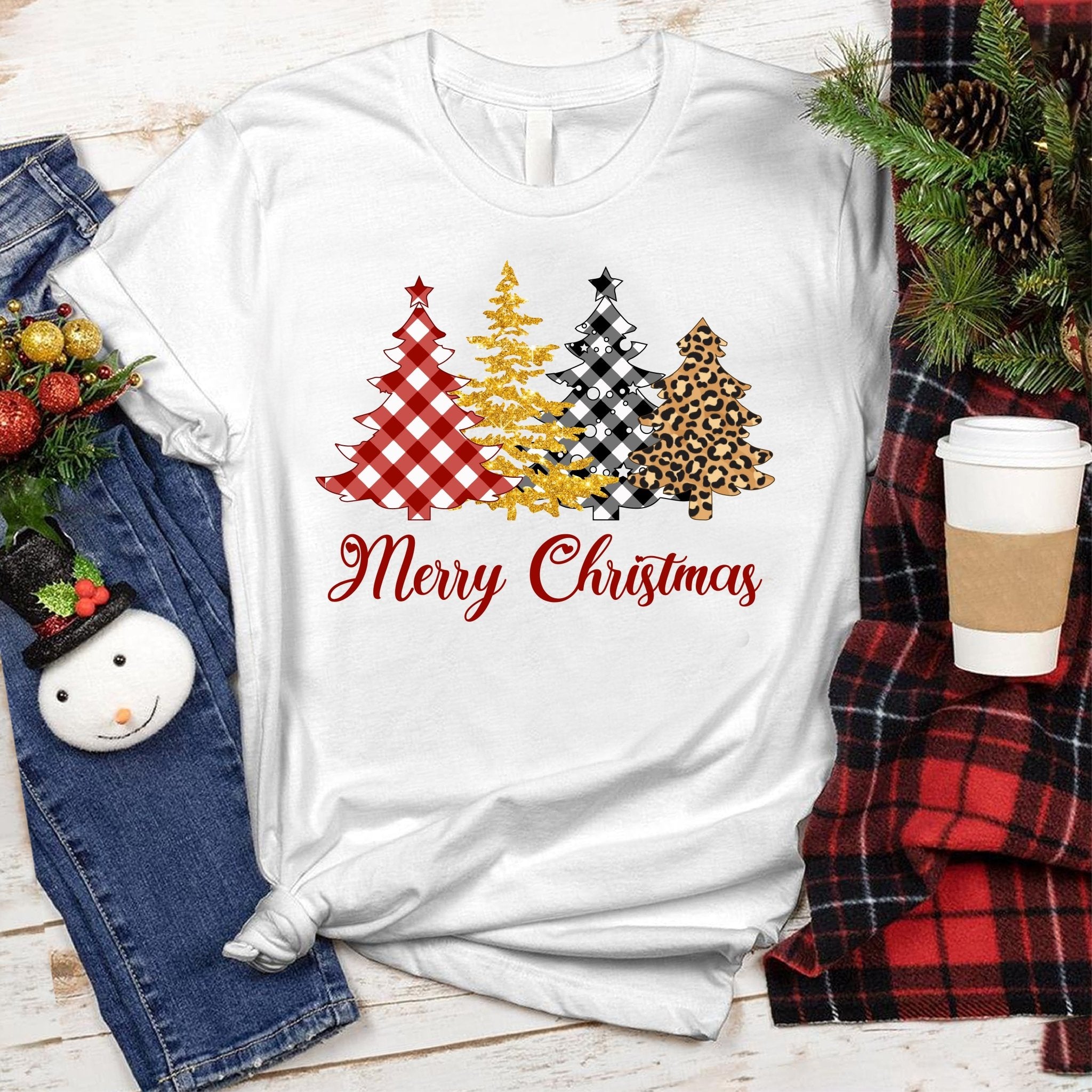 Plaid Merry Christmas Tee - Love Tees