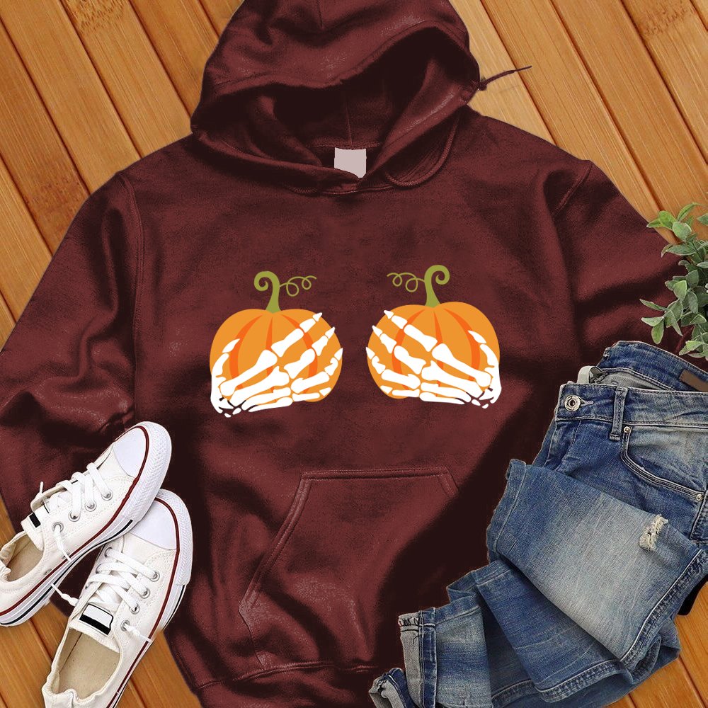 Pumpkin Skeleton Hands Hoodie - Love Tees