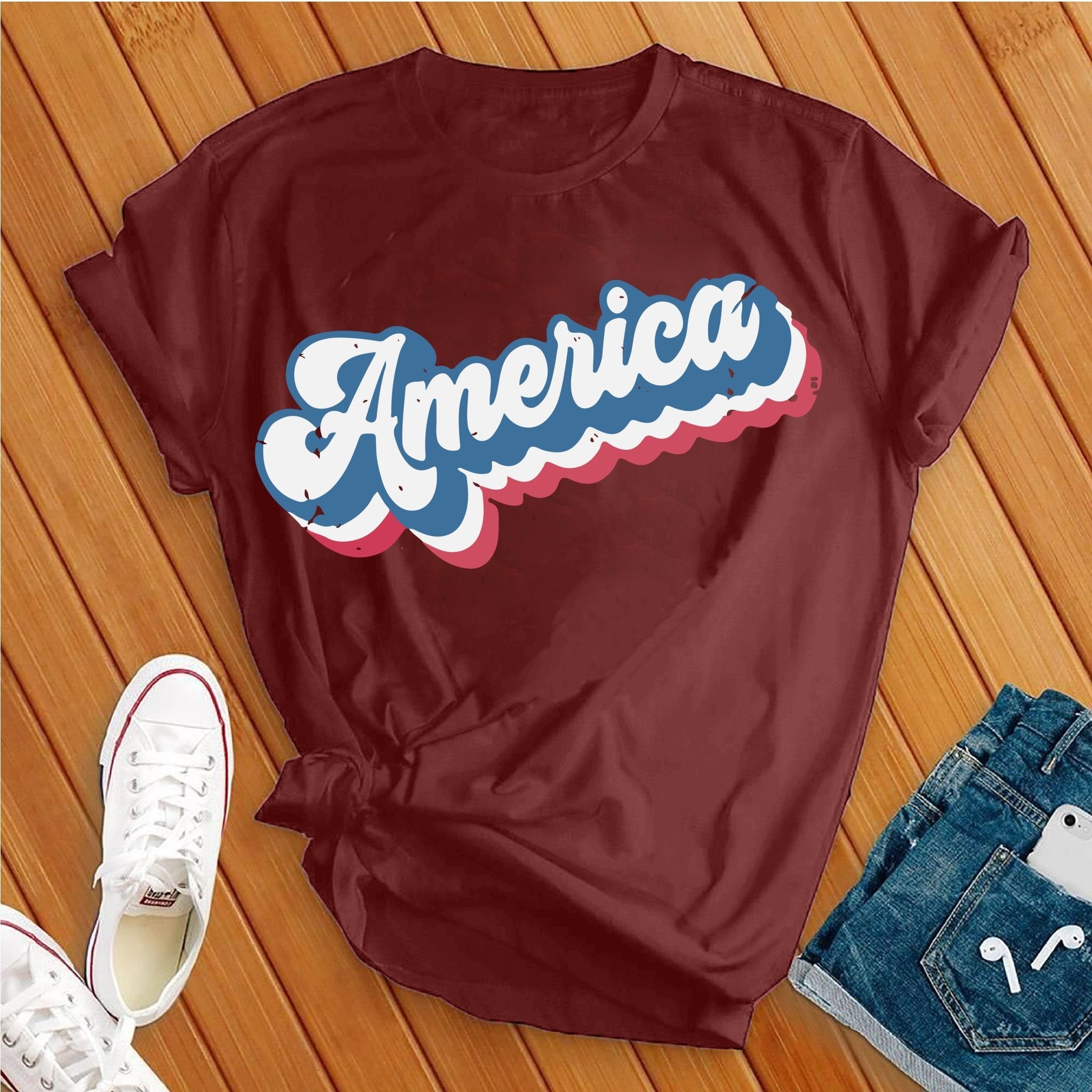 Retro America Patriotic Tee - Love Tees