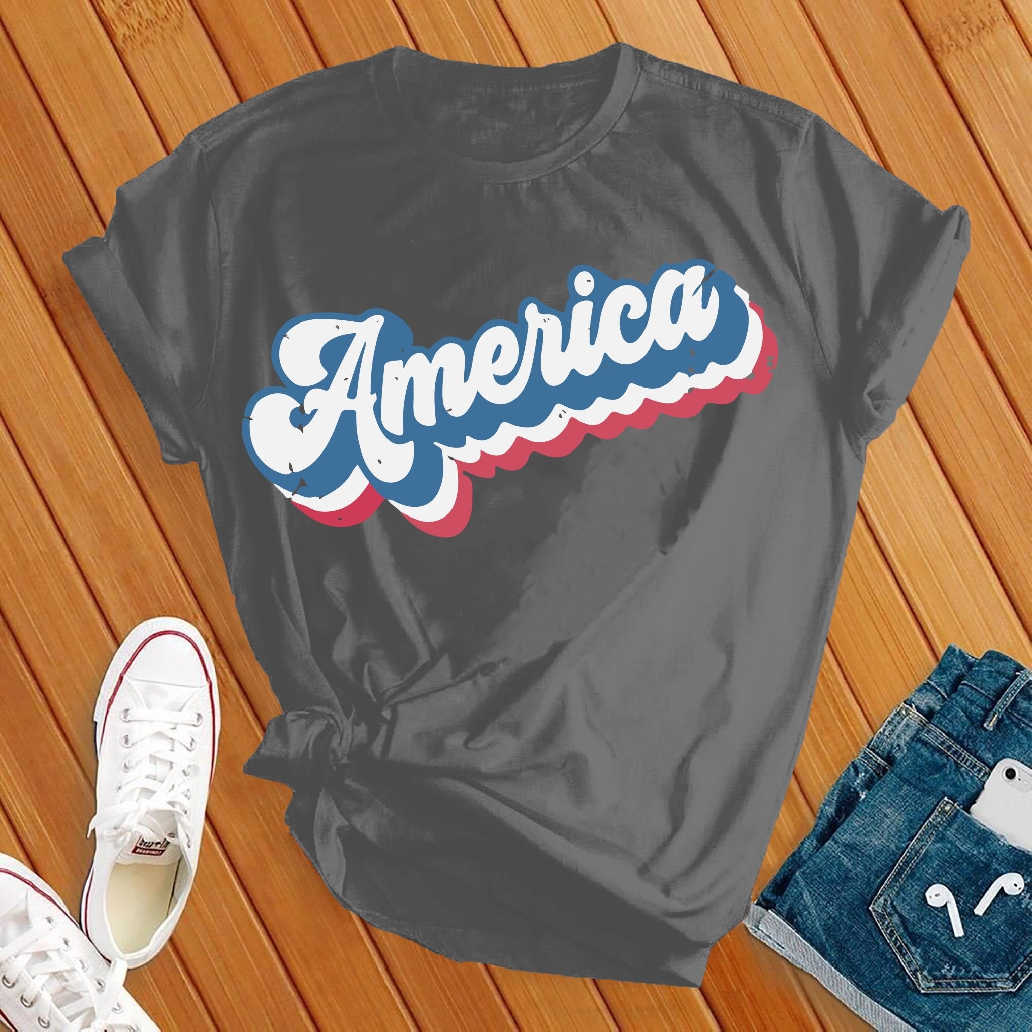 Retro America Patriotic Tee - Love Tees