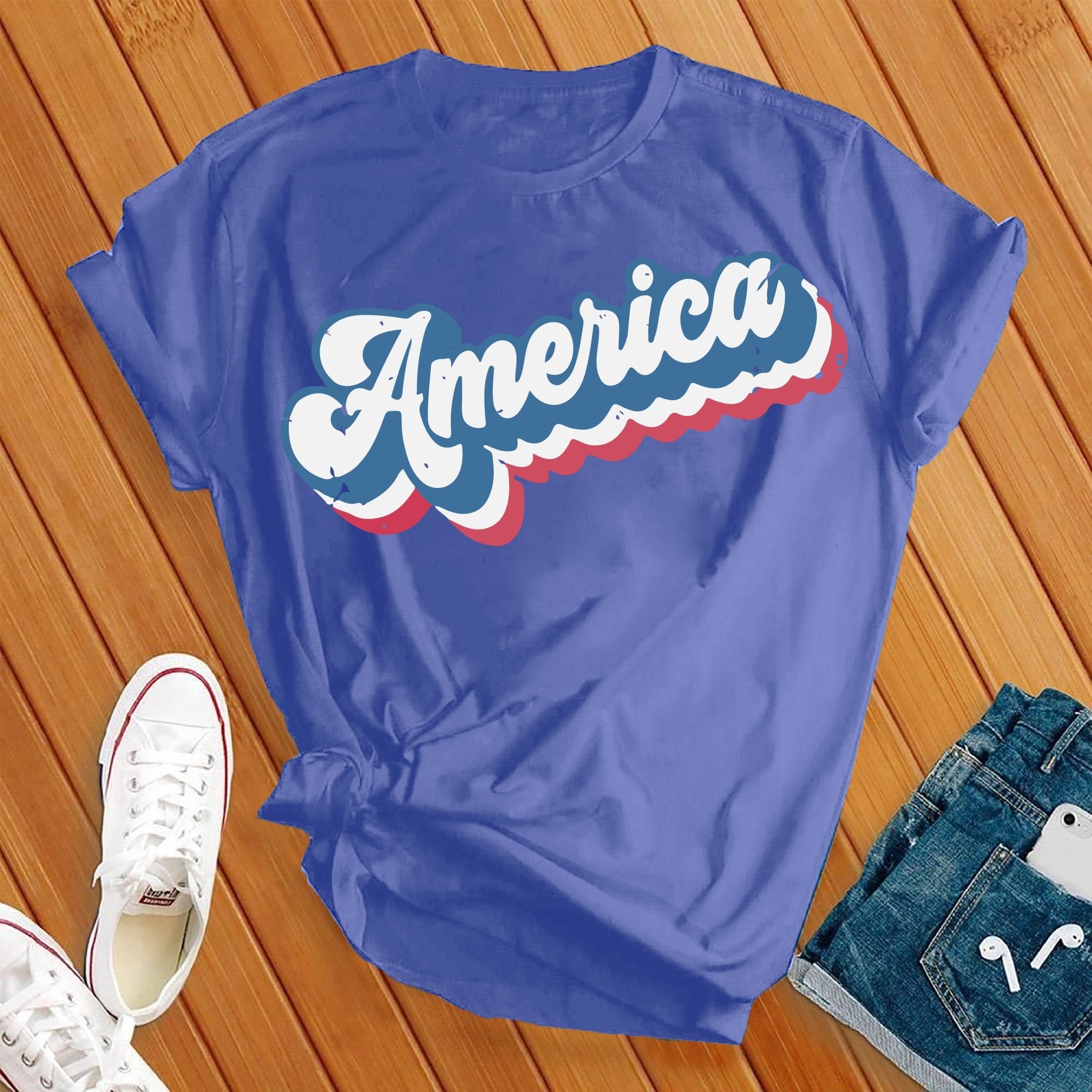 Retro America Patriotic Tee - Love Tees