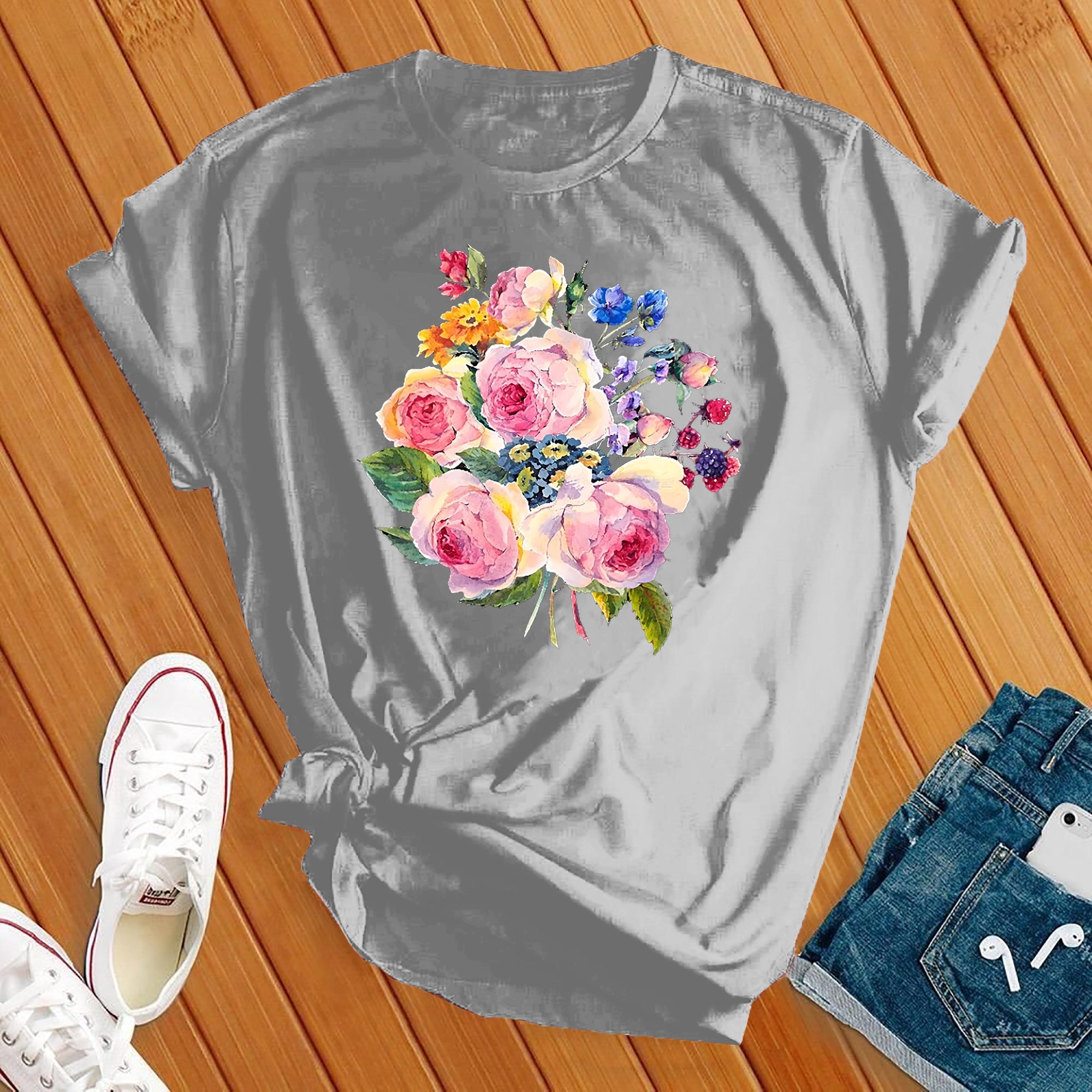 Rose Bouquet Flowers T-Shirt - Love Tees