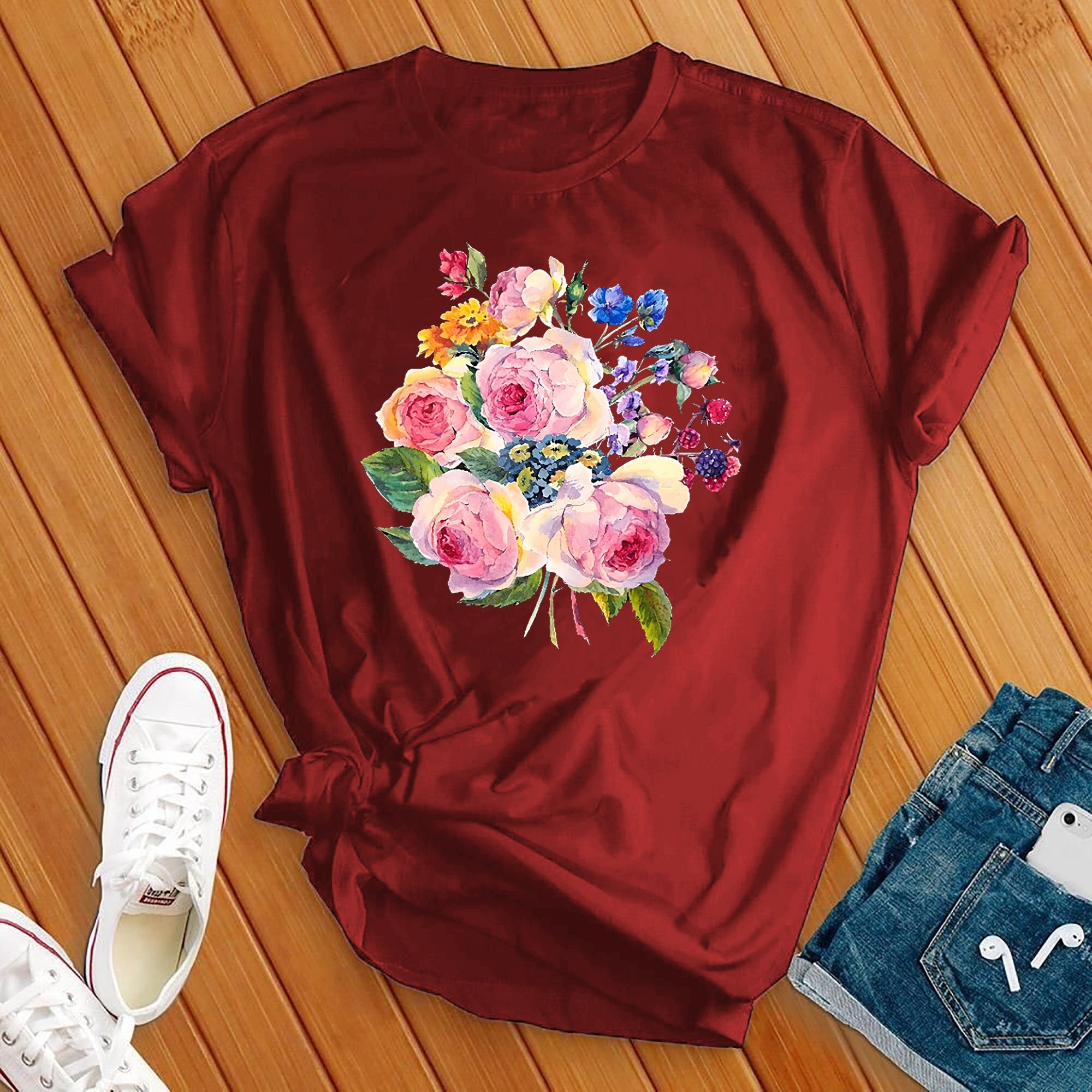 Rose Bouquet Flowers T-Shirt - Love Tees