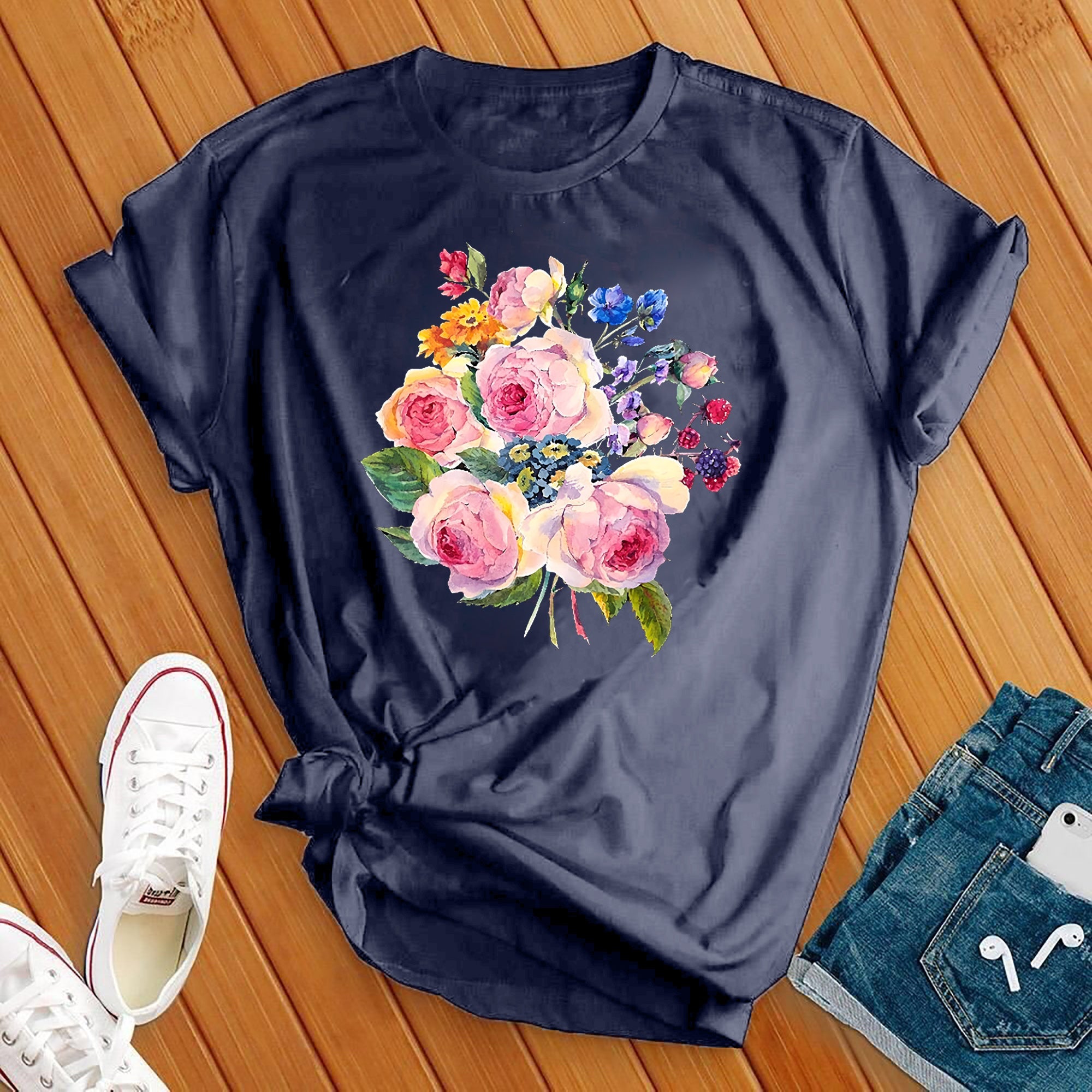 Rose Bouquet Flowers T-Shirt - Love Tees