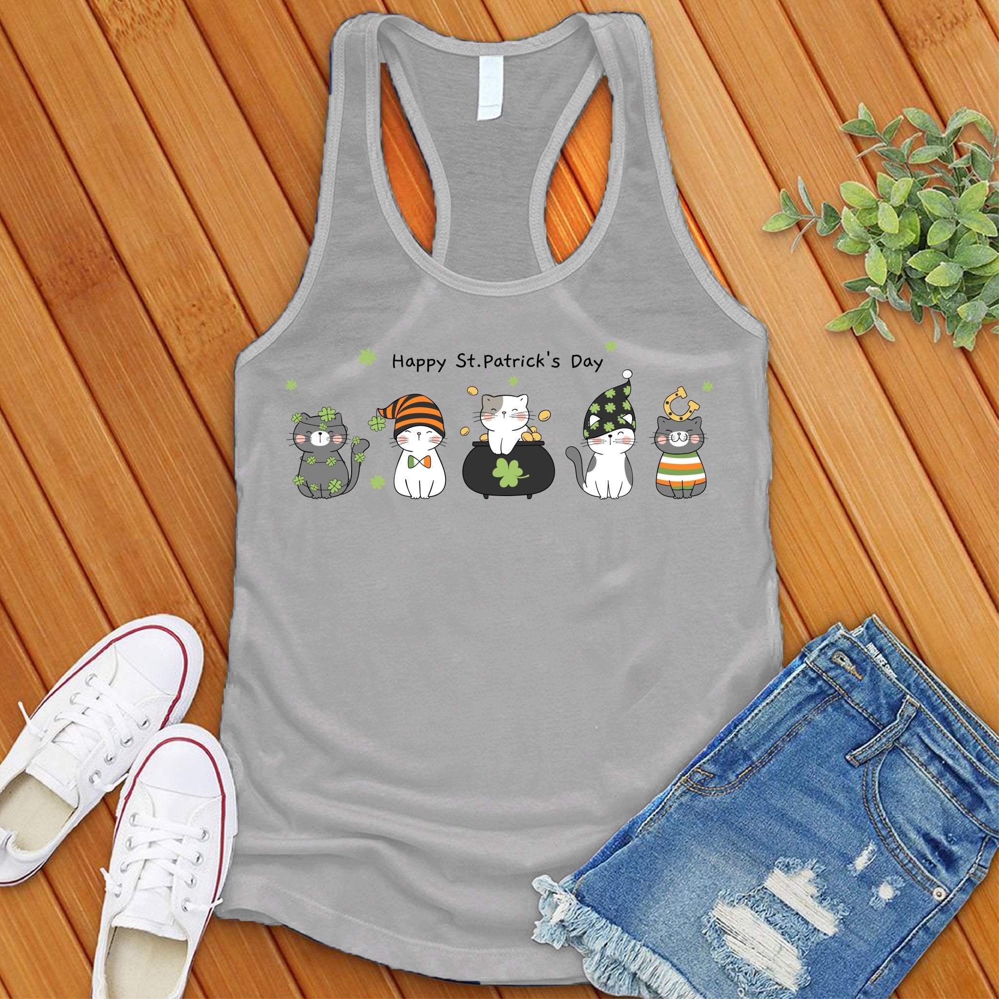 Saint Patrick's Day Cats Women's Tank Top - Love Tees