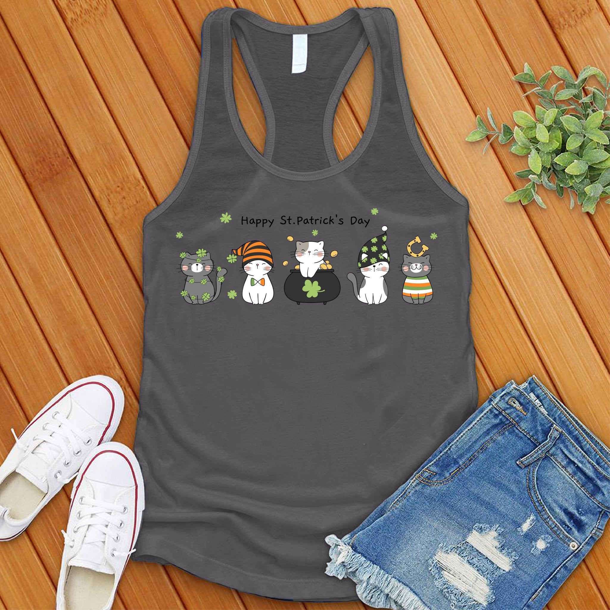 Saint Patrick's Day Cats Women's Tank Top - Love Tees