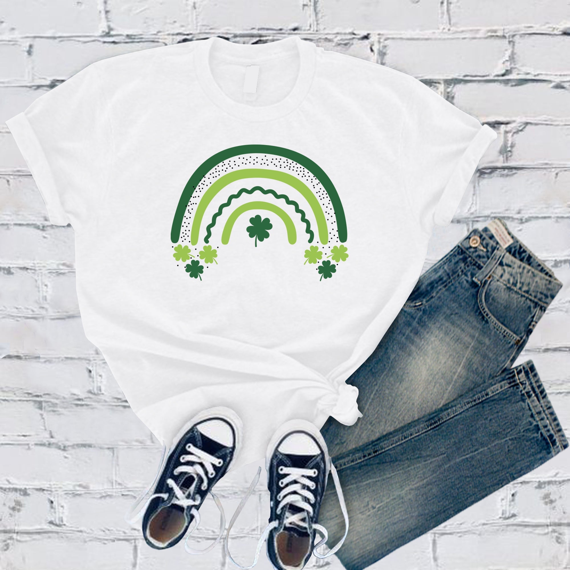 Saint Patrick's Day Shamrock Rainbow Tee - Love Tees