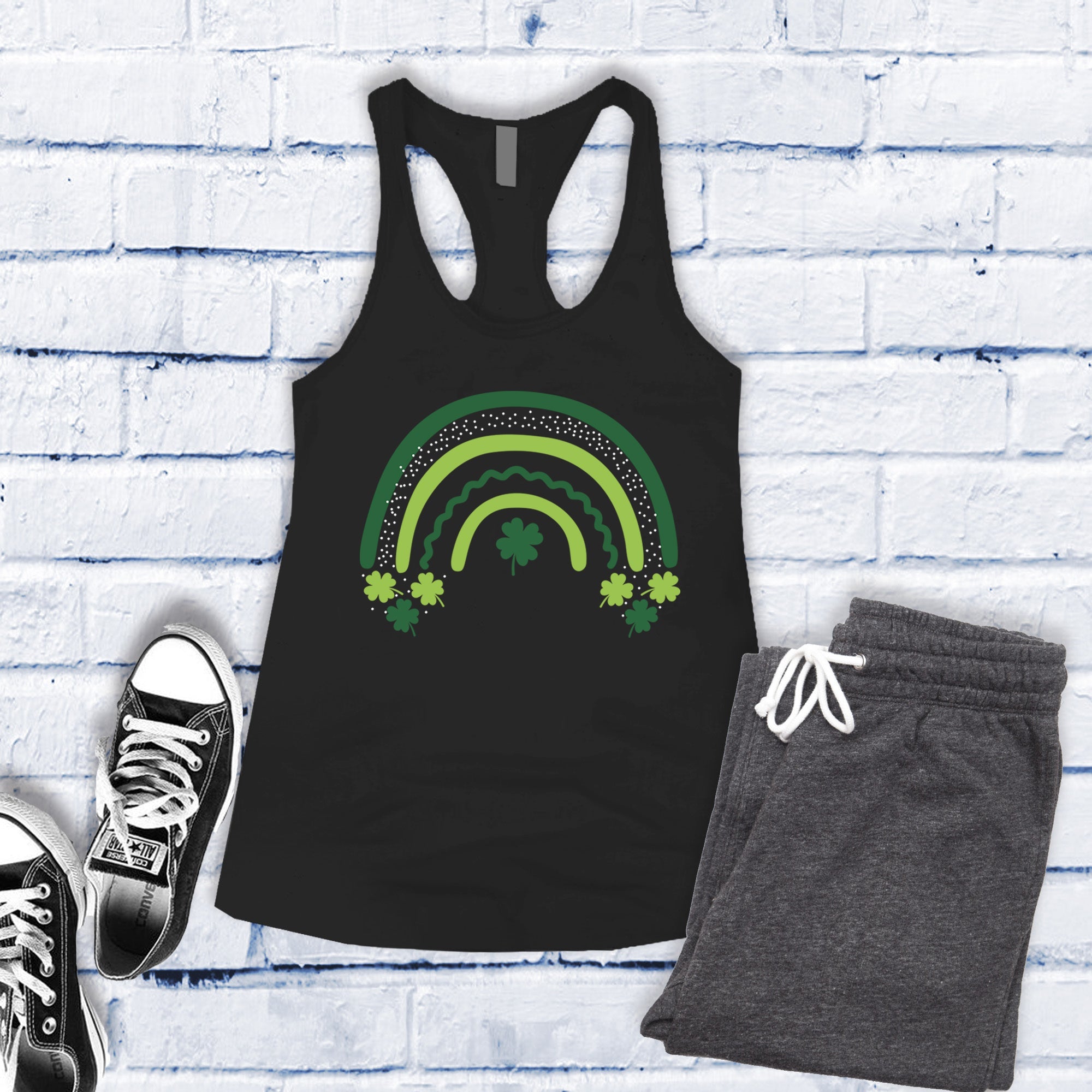 Saint Patrick's Day Shamrock Rainbow Women's Tank Top - Love Tees