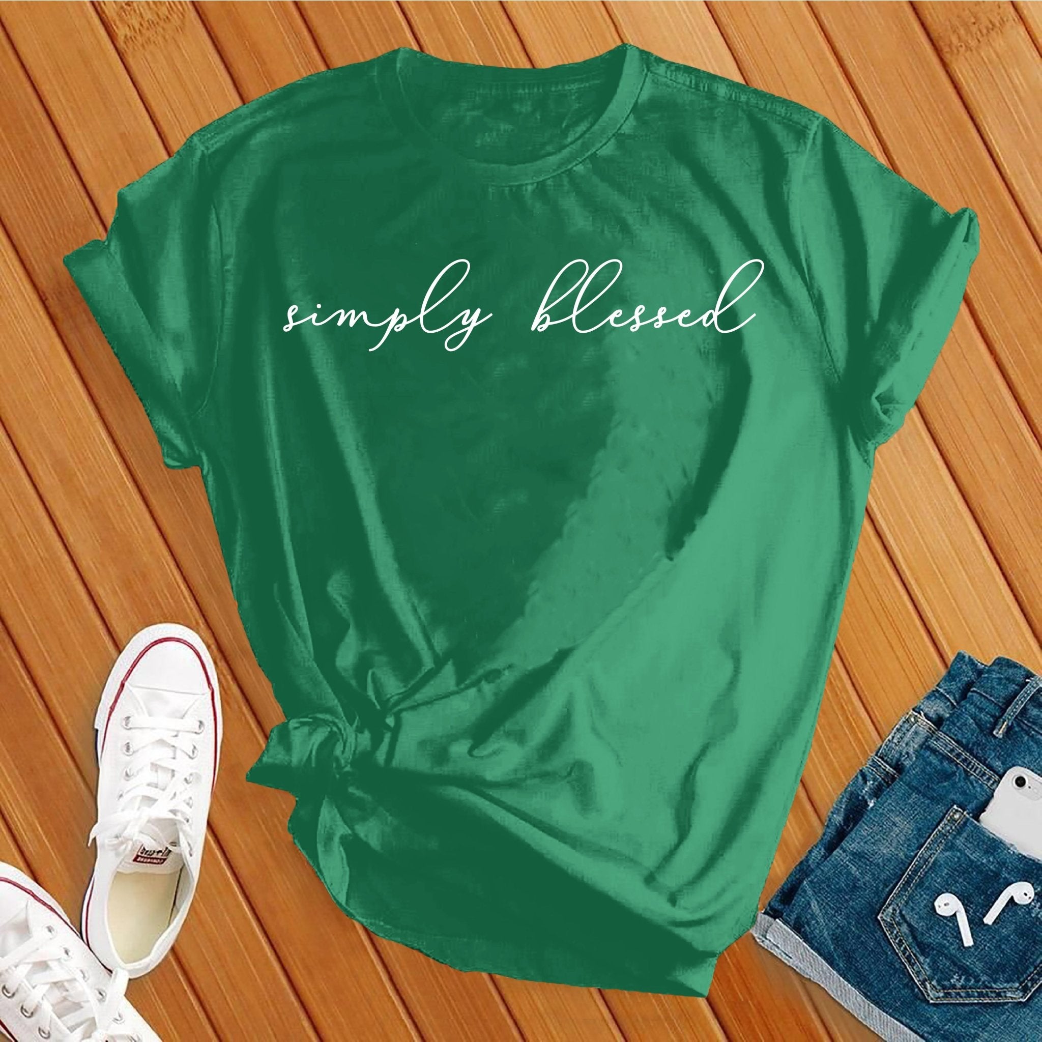 Simply blessed white Tee - Love Tees