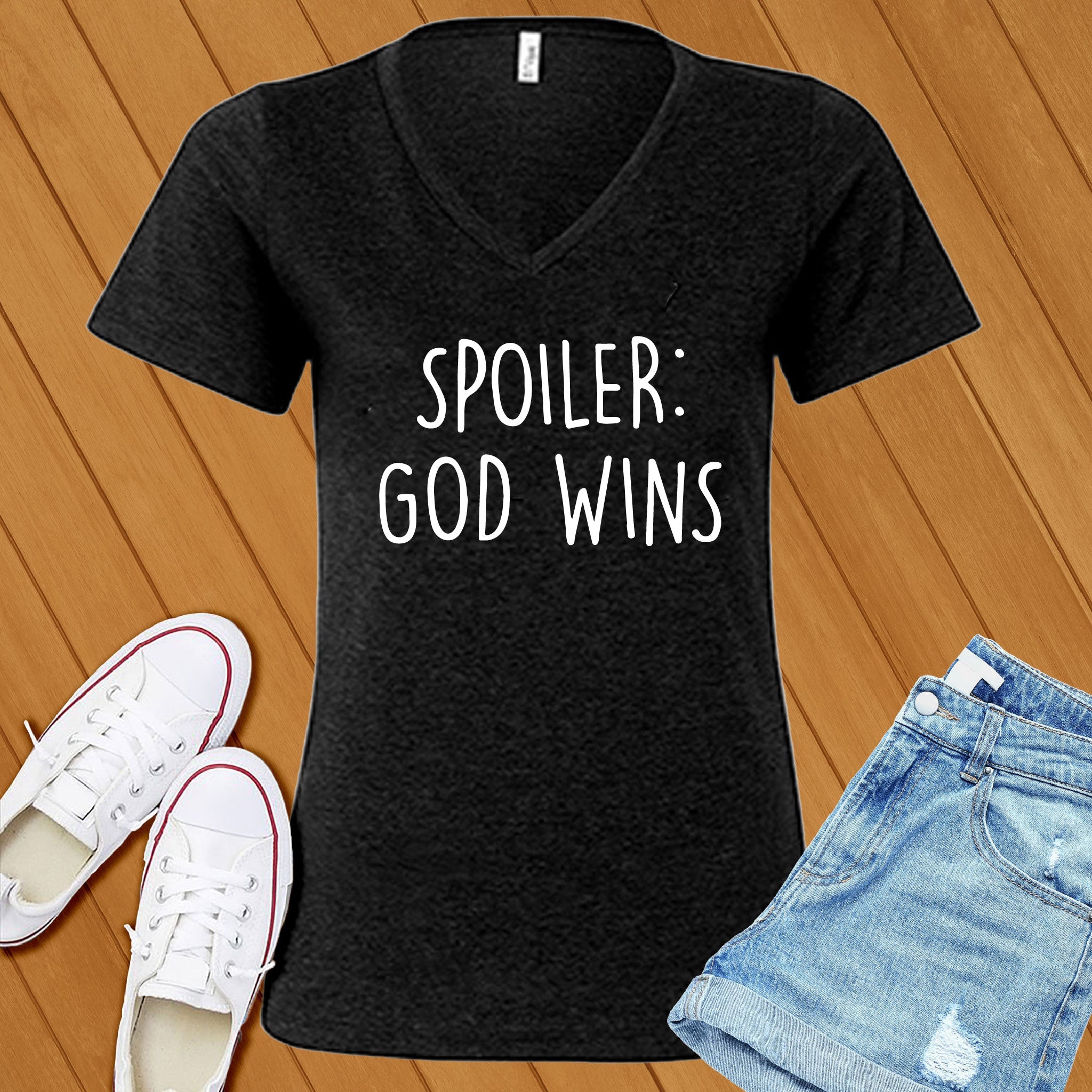 Spoiler: God Wins V-Neck - Love Tees