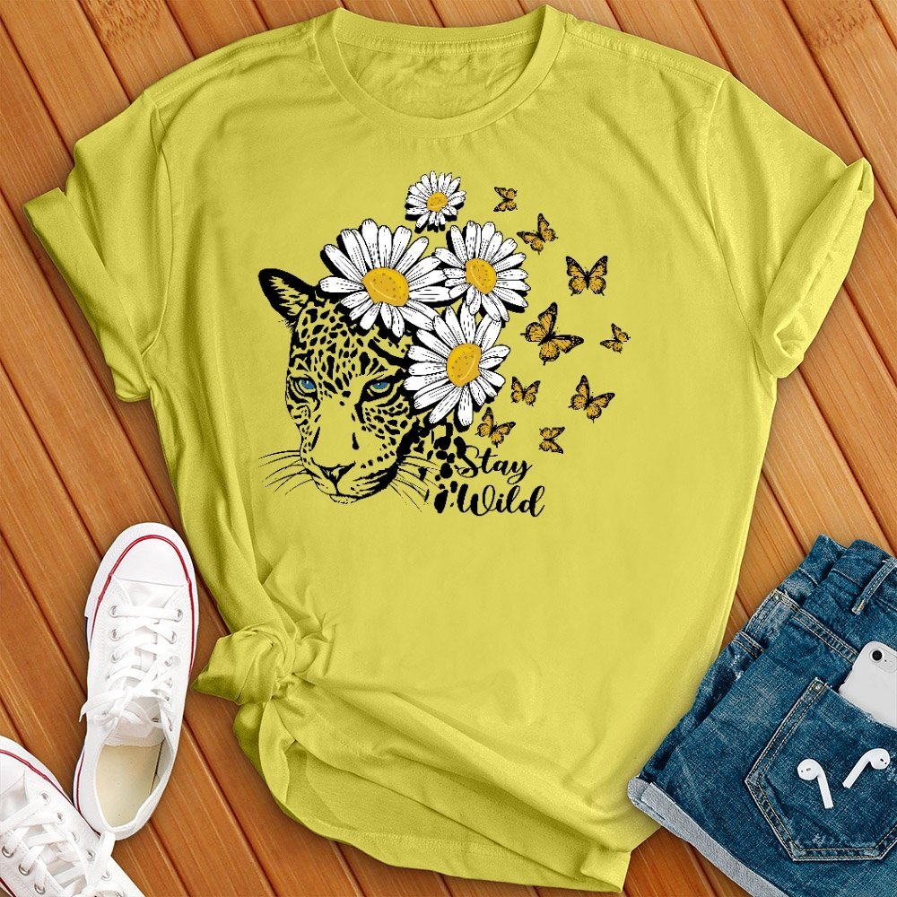 Stay Wild Floral Butterflies T- Shirt - Love Tees