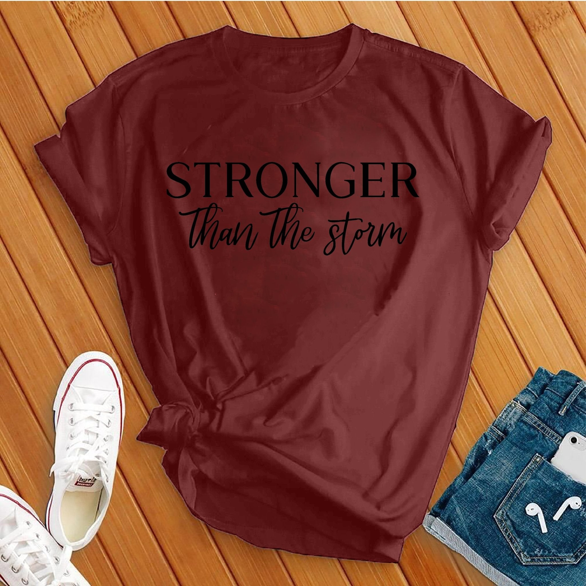 Stronger Than the Storm Black Tee - Love Tees