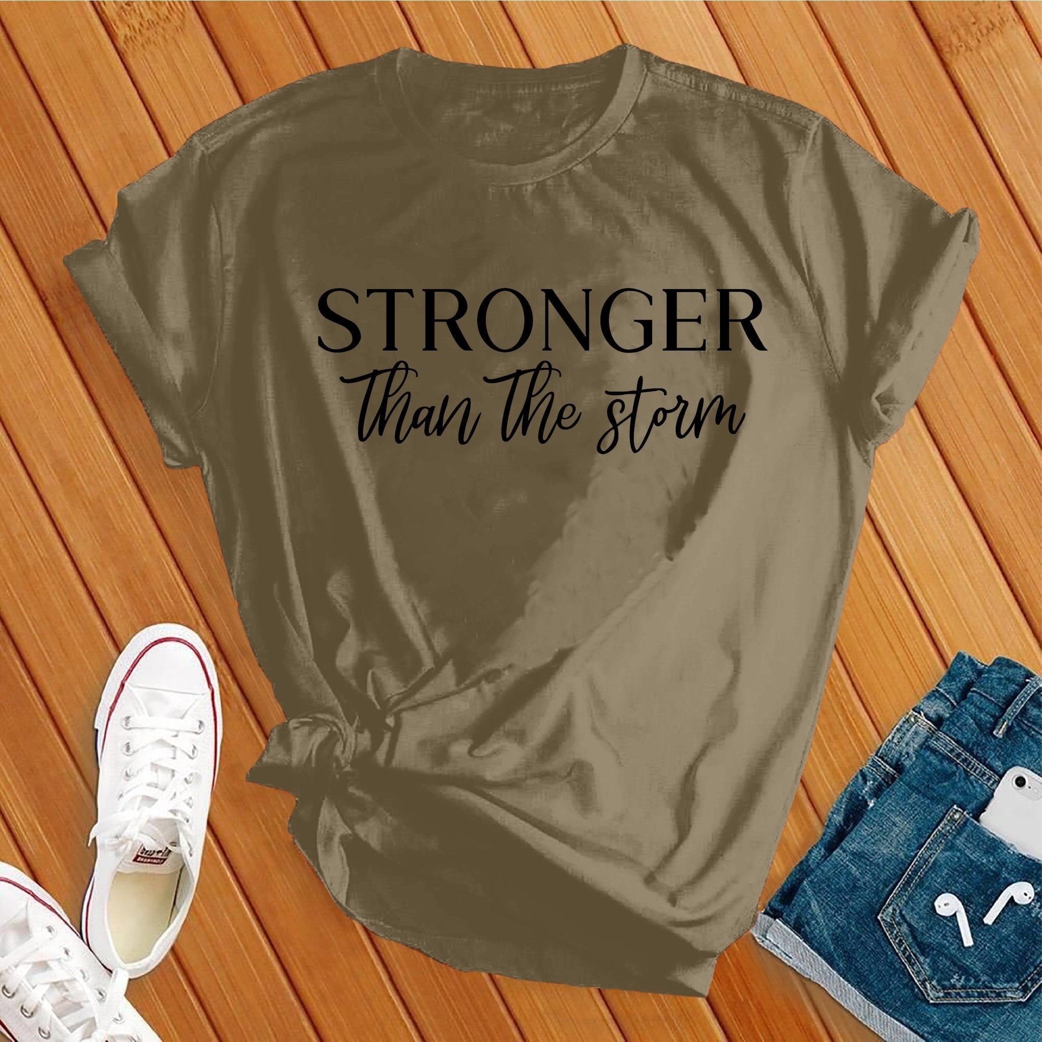 Stronger Than the Storm Black Tee - Love Tees